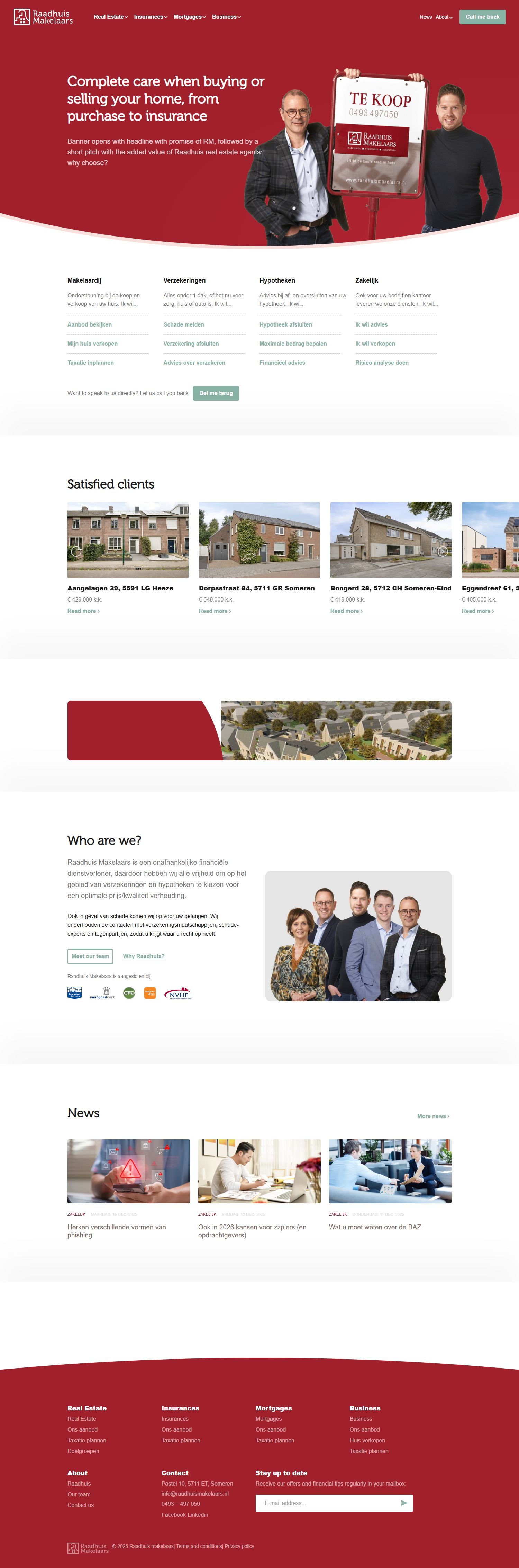 Screenshot of the website of www.raadhuismakelaars.nl