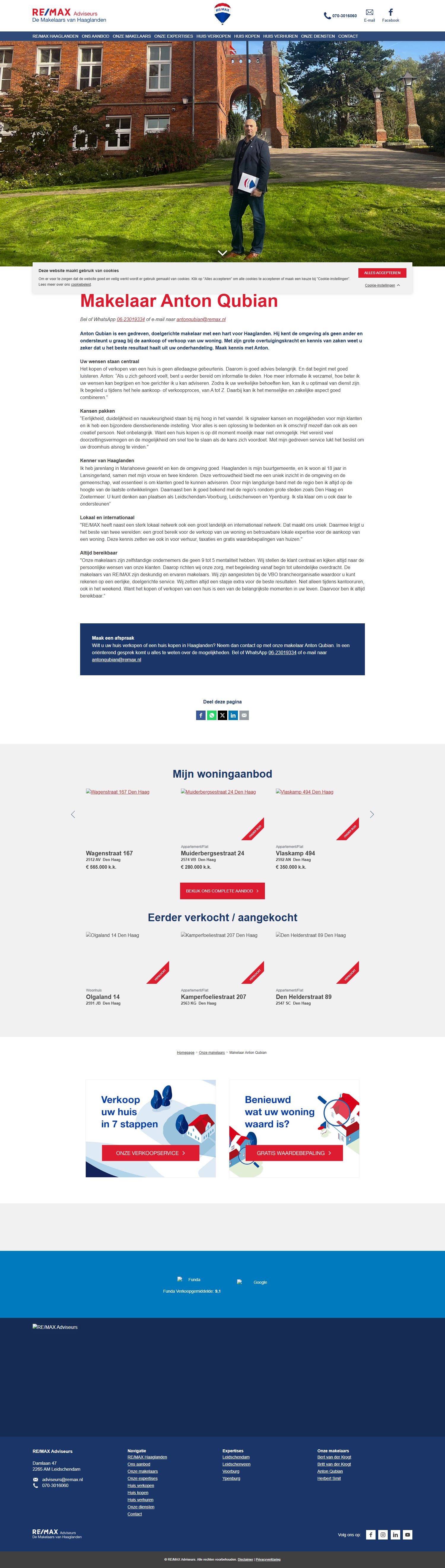 Screenshot van de website van www.makelaars-in-haaglanden.nl