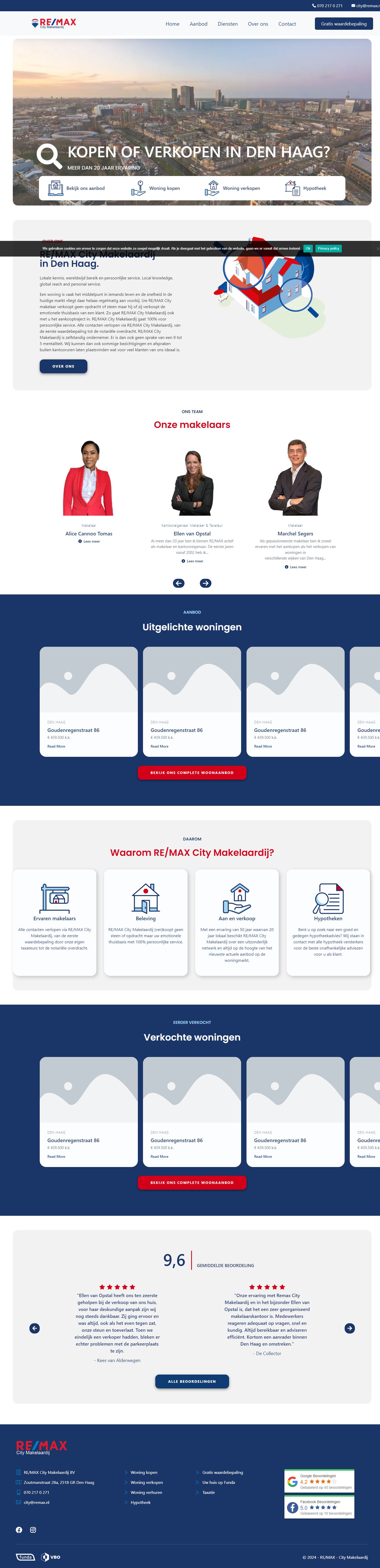 Screenshot van de website van www.remax-city.nl