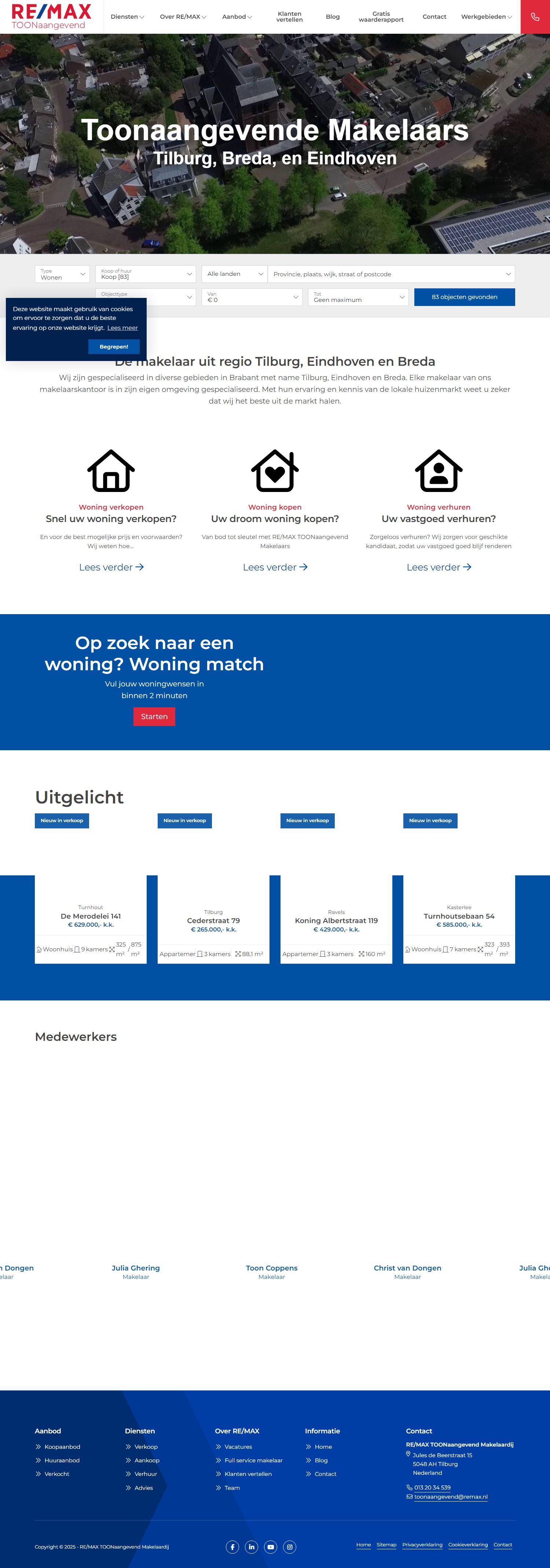 Screenshot van de website van www.remaxtoonaangevend.nl