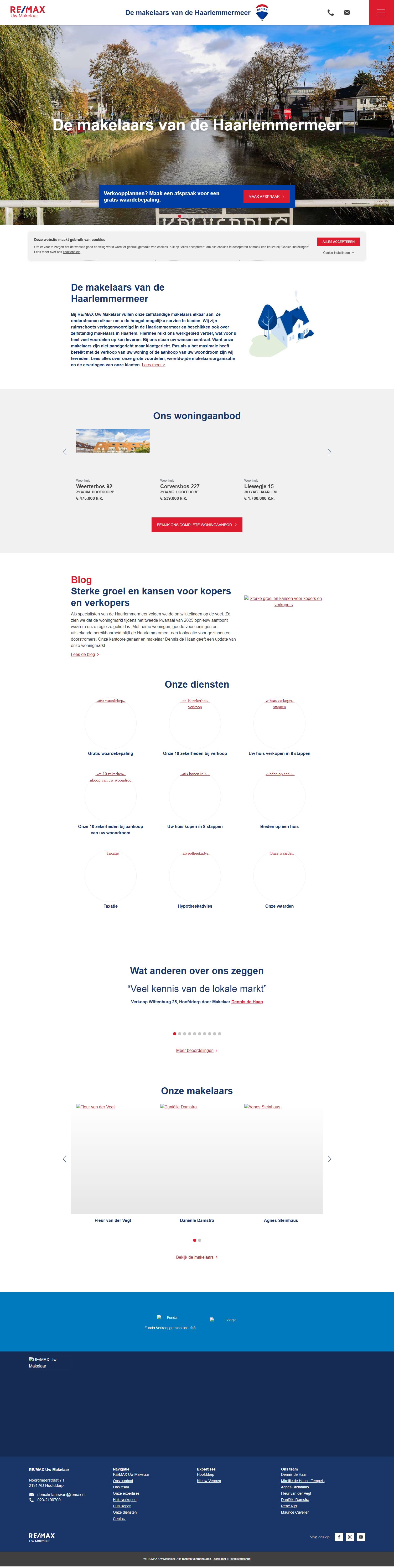 Screenshot of the website of www.makelaars-in-haarlemmermeer.nl