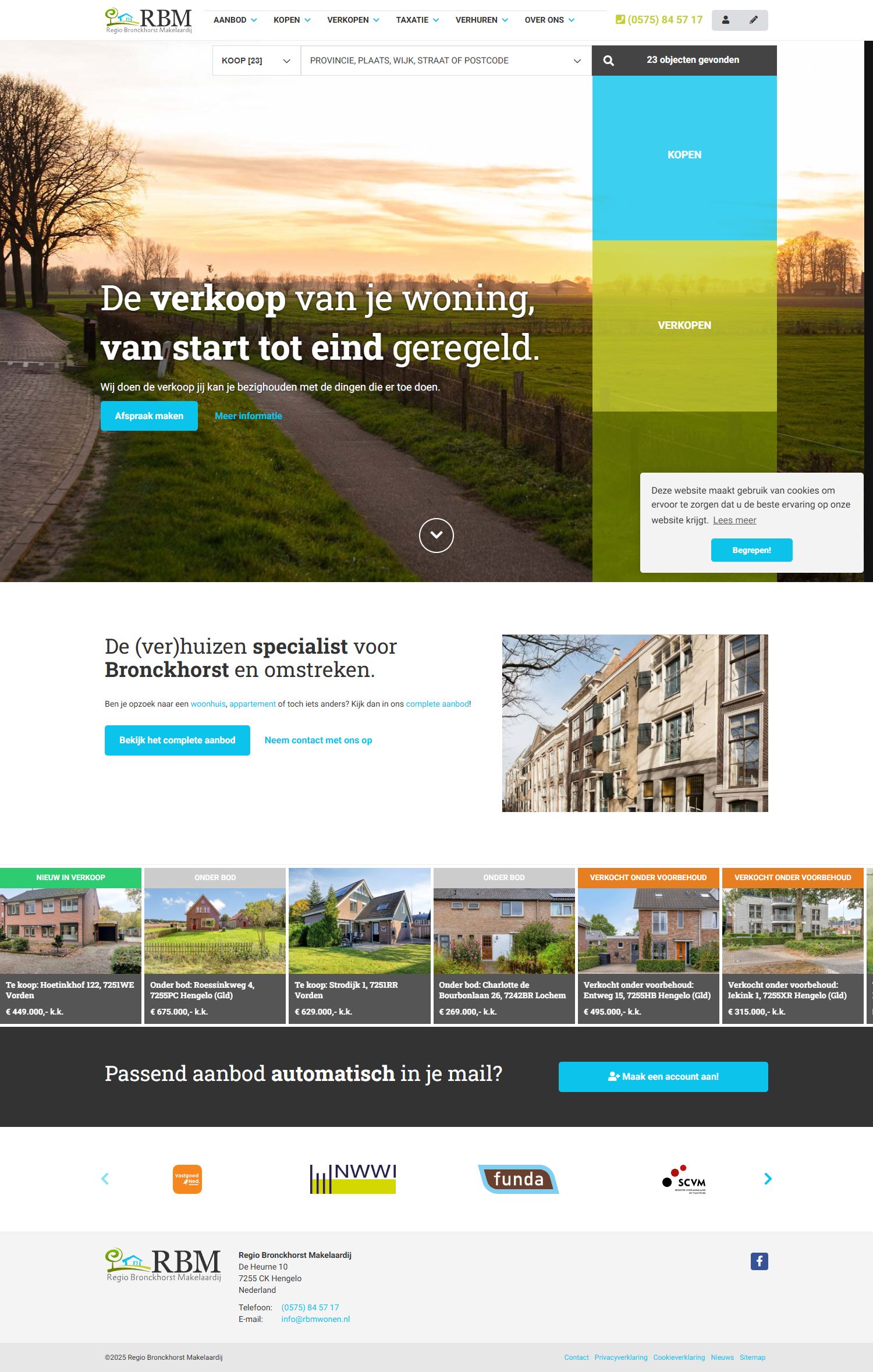Capture d'écran du site web de www.rbmwonen.nl