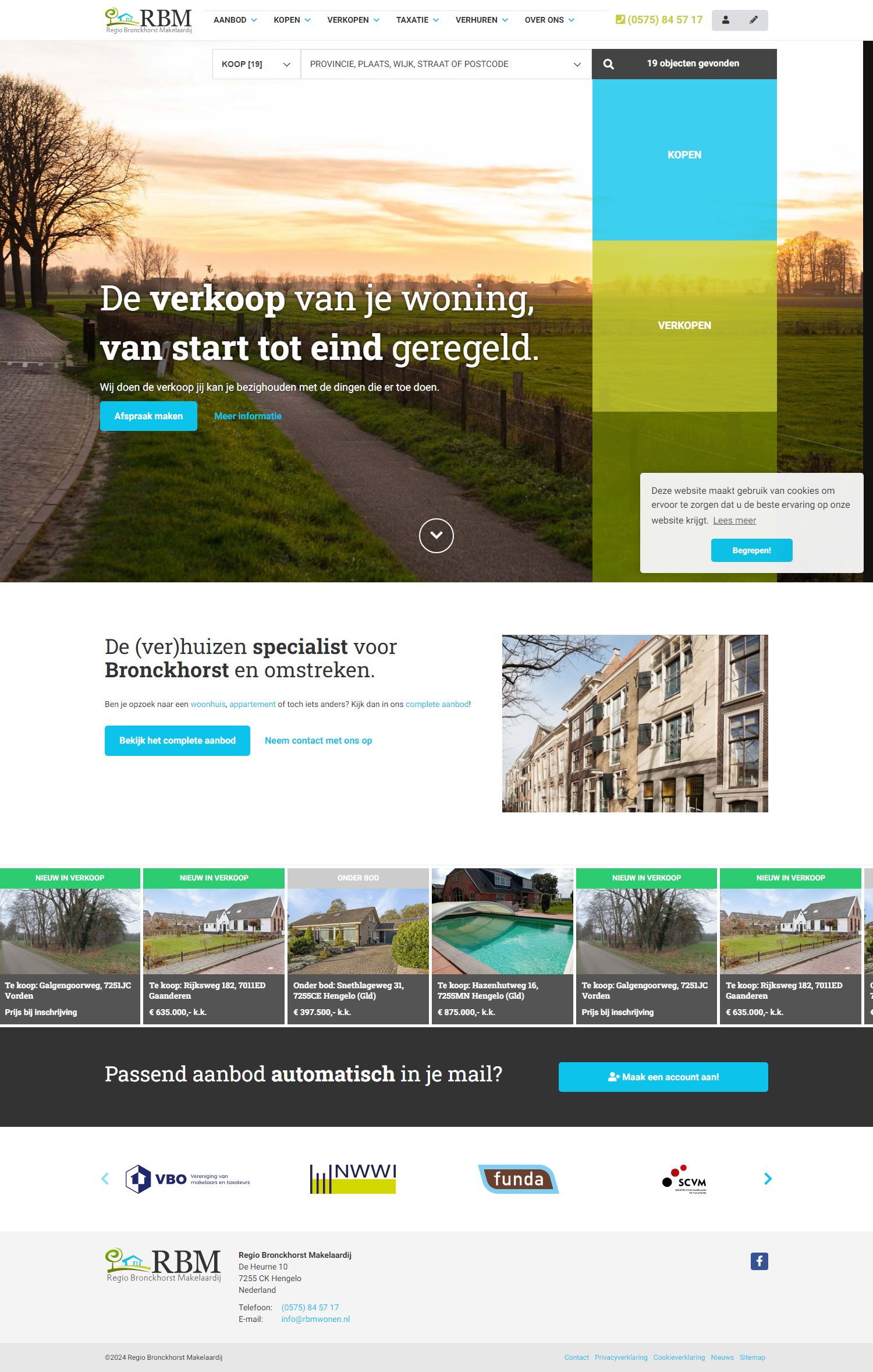 Screenshot van de website van www.rbmwonen.nl