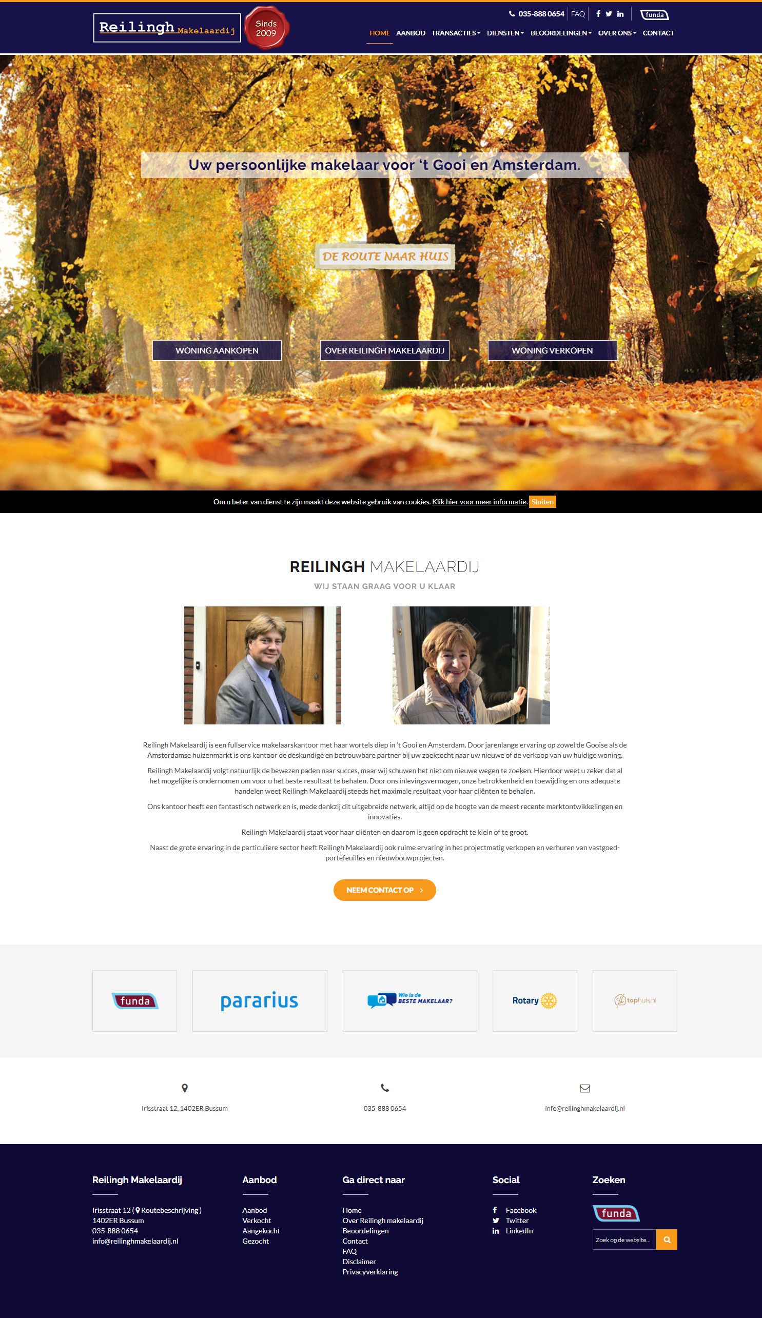 Capture d'écran du site web de www.reilinghmakelaardij.nl