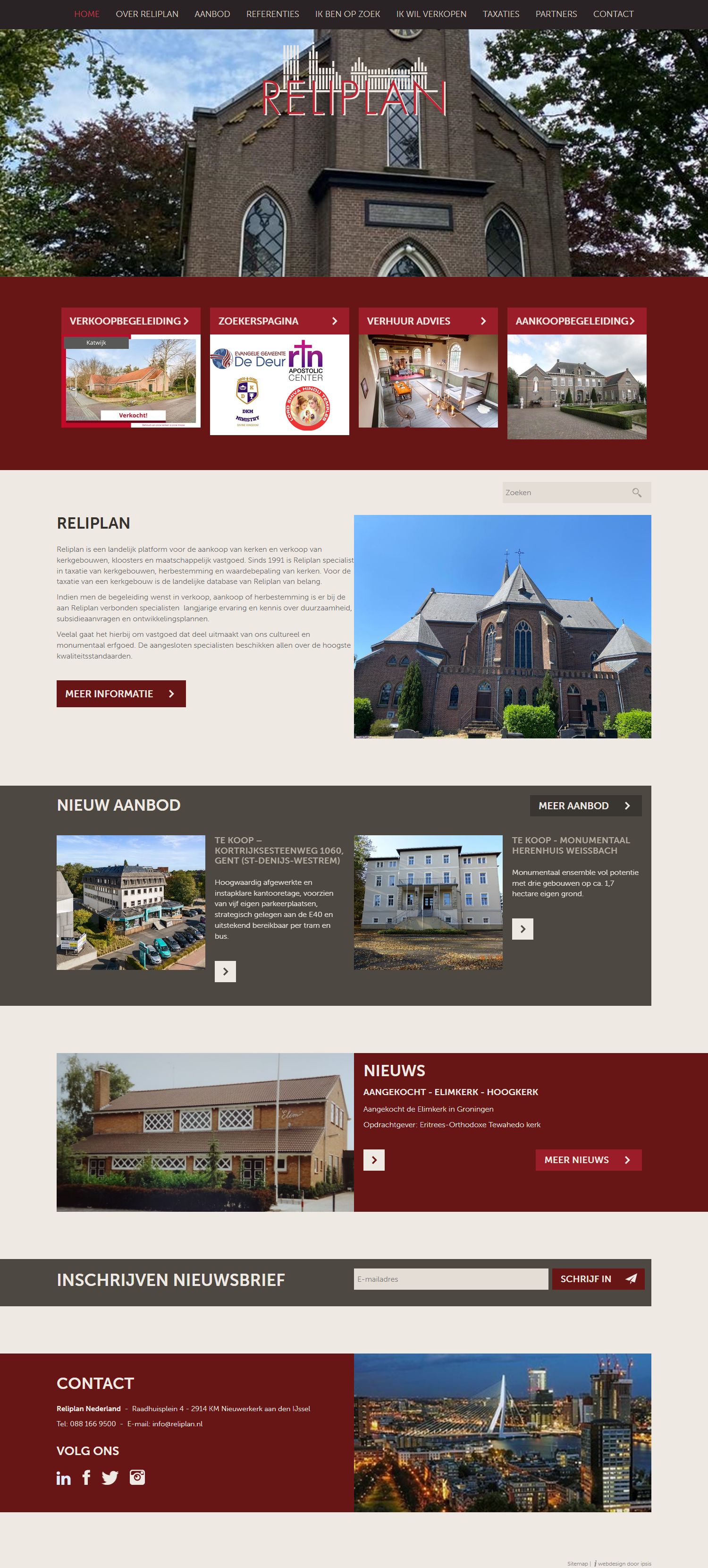 Screenshot van de website van www.reliplan.nl