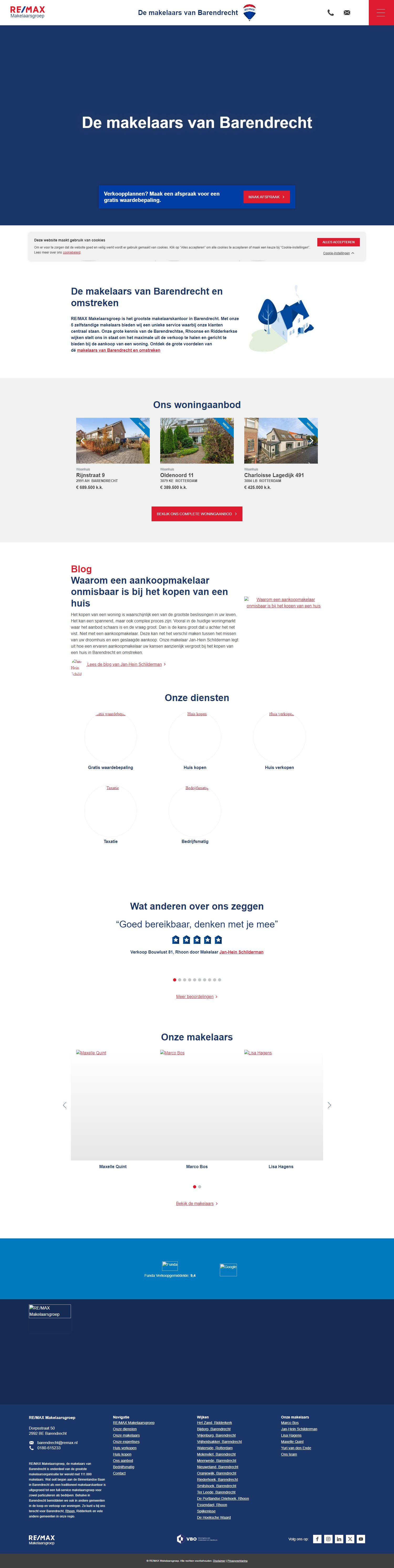 Screenshot van de website van www.remax-mg.nl