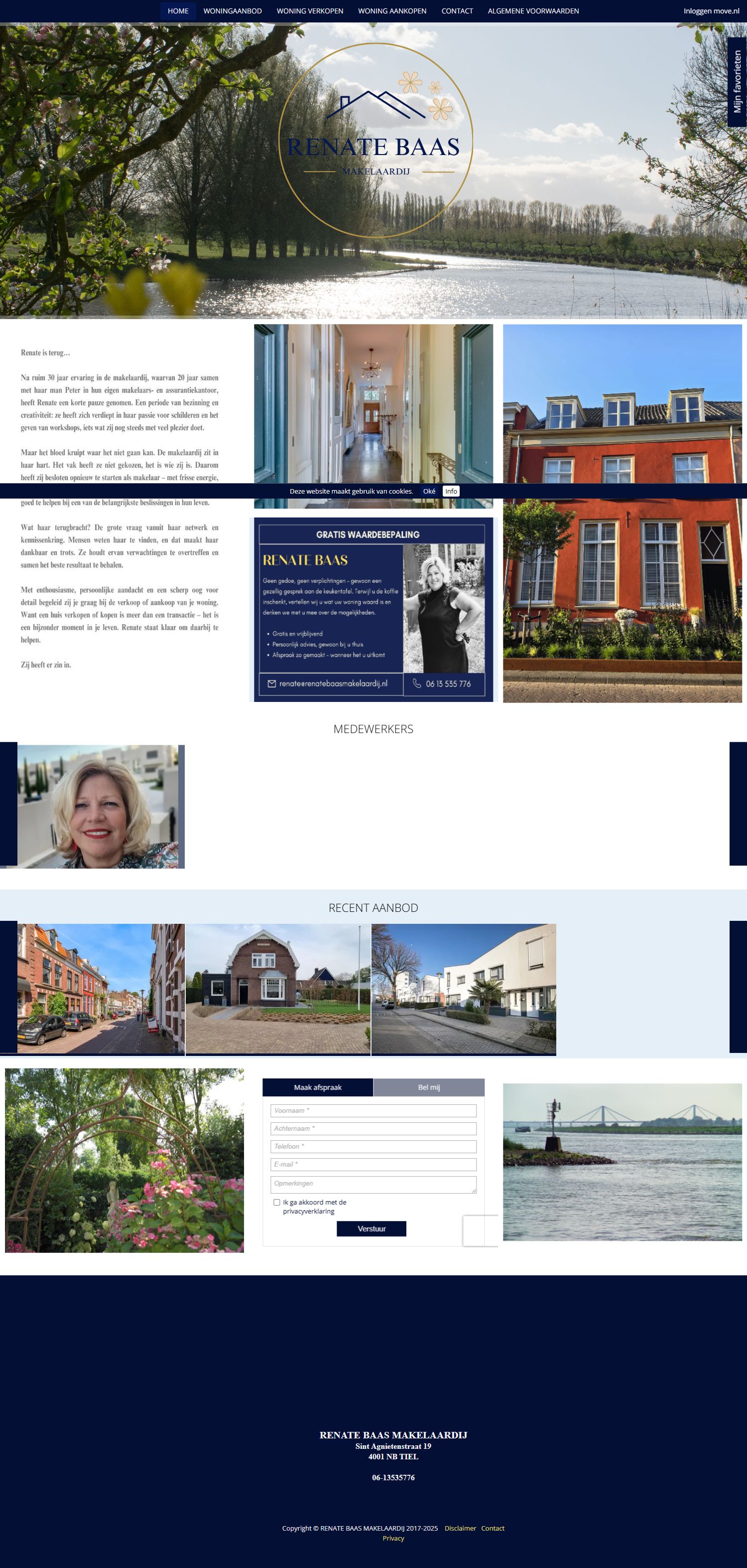 Screenshot van de website van www.renatebaasmakelaardij.nl