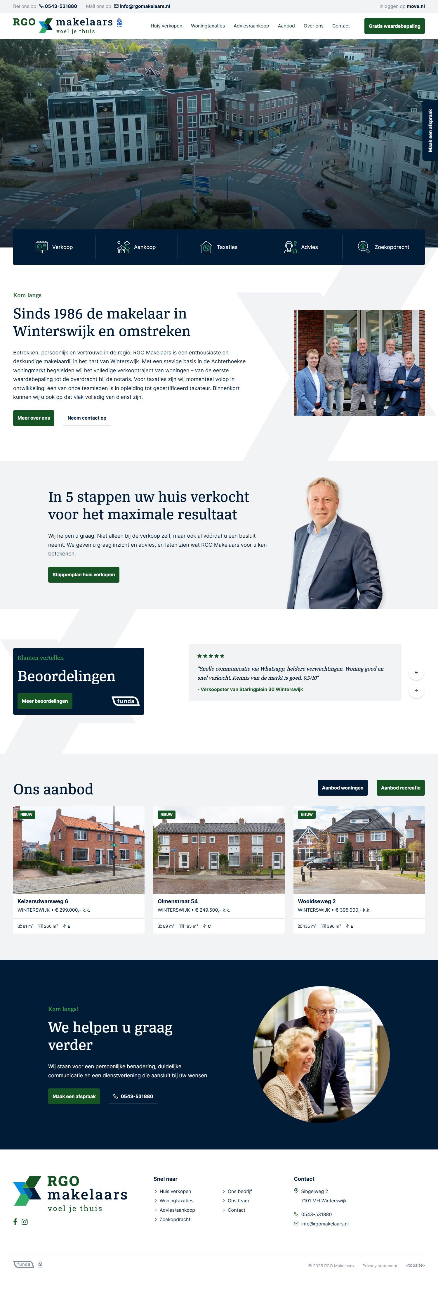 Screenshot of the website of www.rgomakelaars.nl