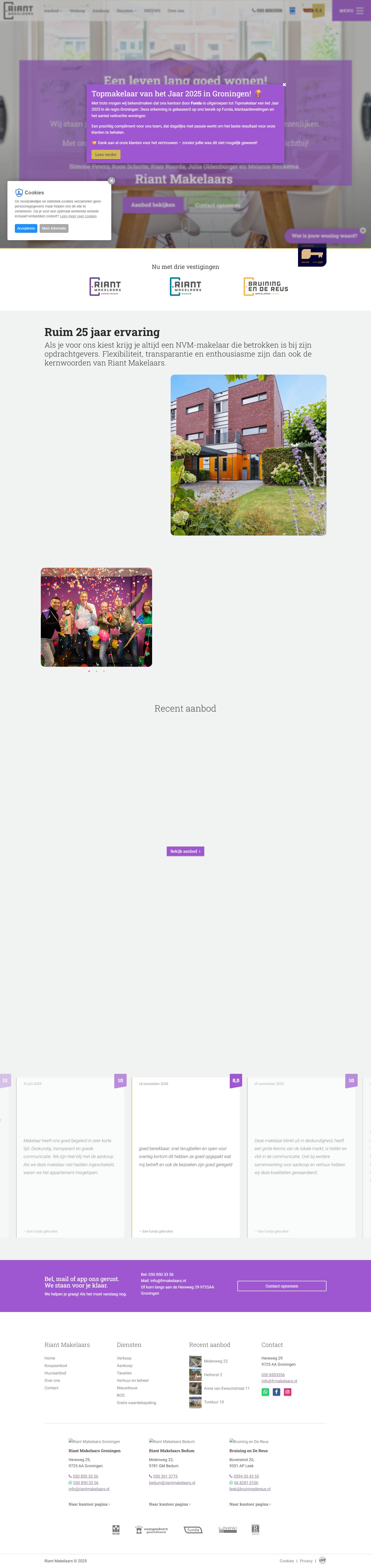 Screenshot of the website of www.riantmakelaars.nl