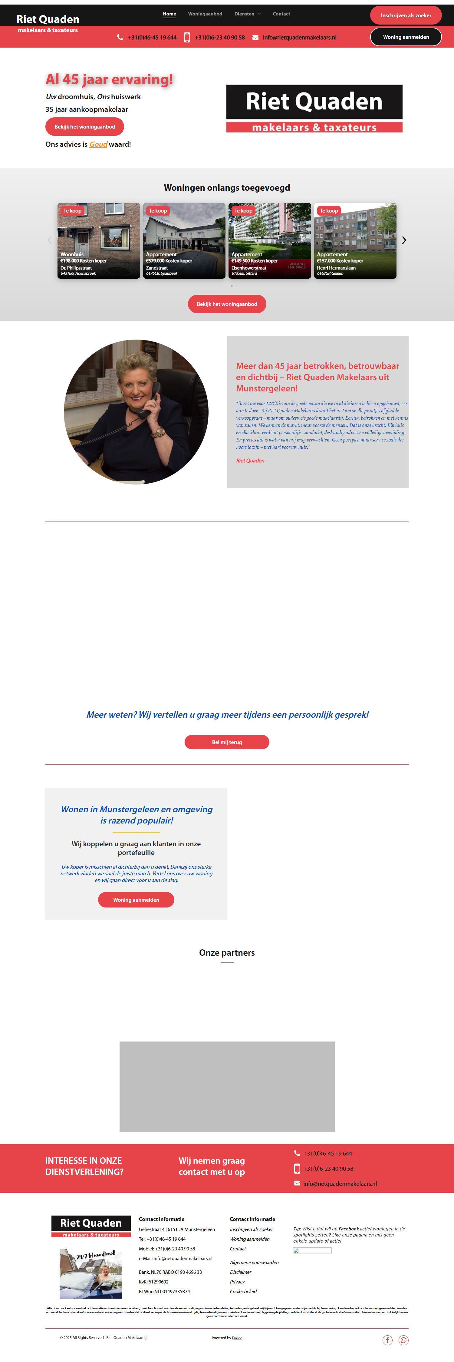 Team foto van Riet Quaden Makelaars & Taxateurs