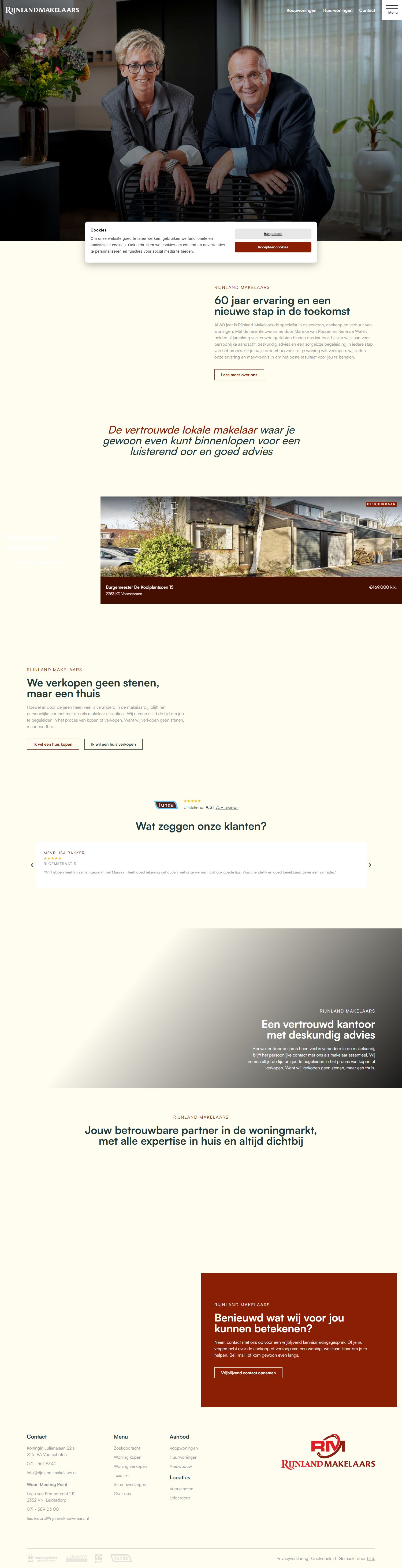 Screenshot of the website of www.rijnland-makelaars.nl