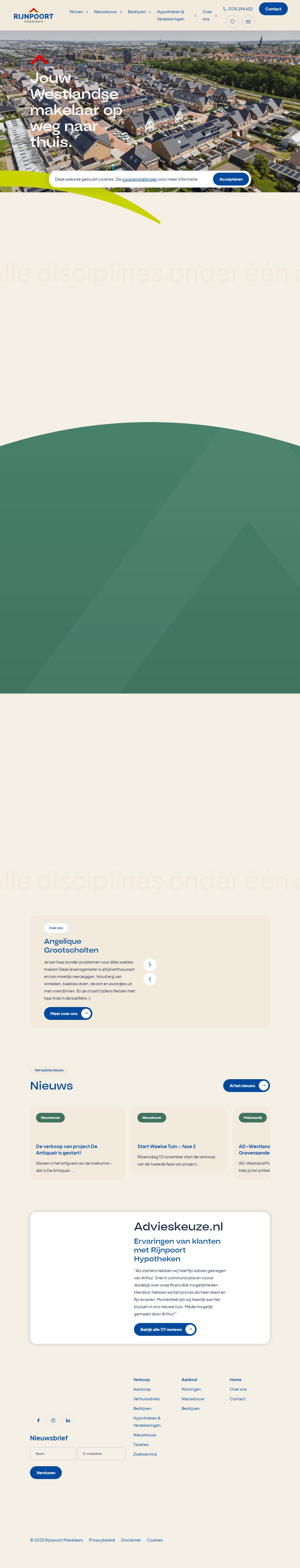 Screenshot van de website van www.rijnpoort.nl