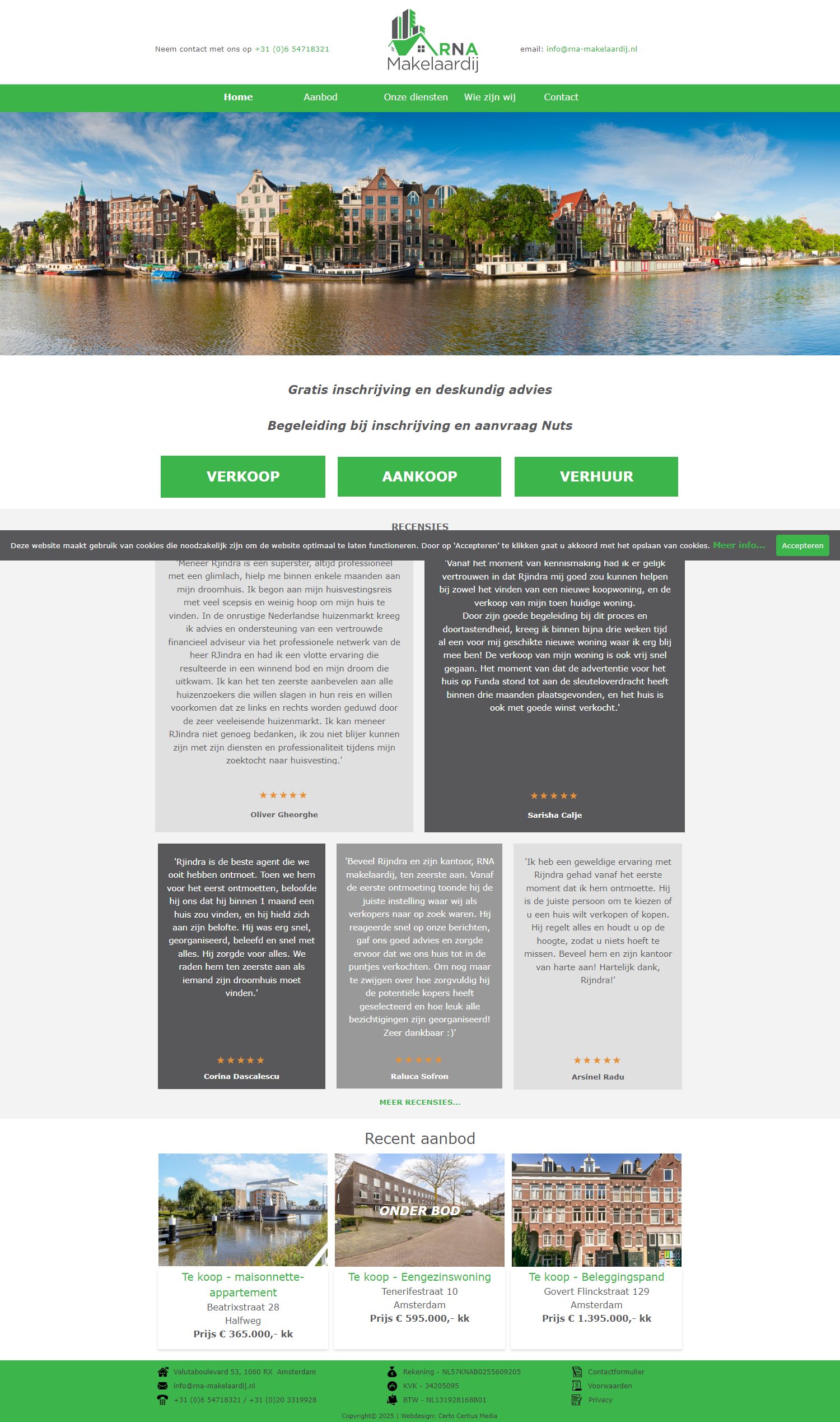 Screenshot van de website van www.rna-makelaardij.nl