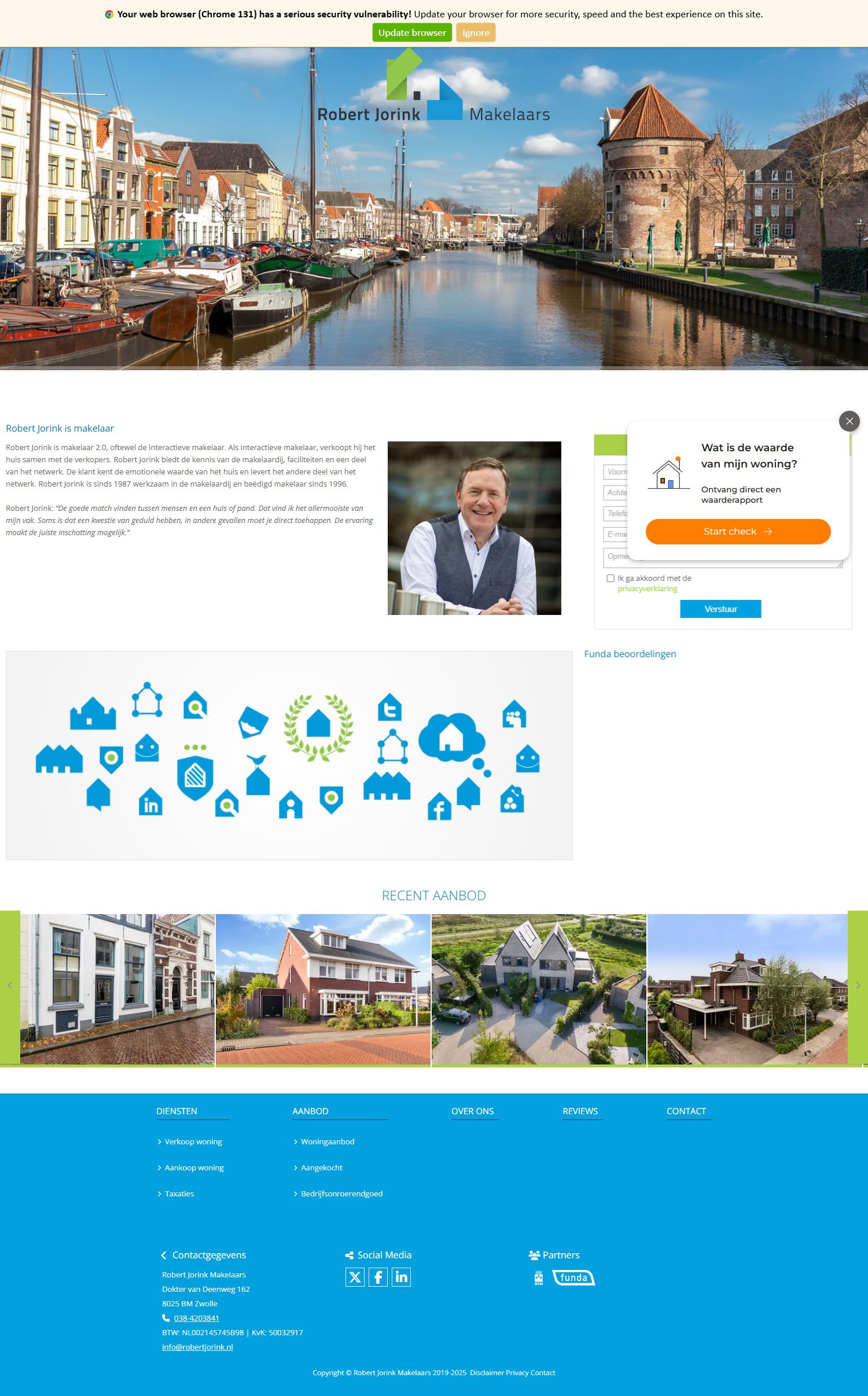 Screenshot van de website van www.robertjorink.nl