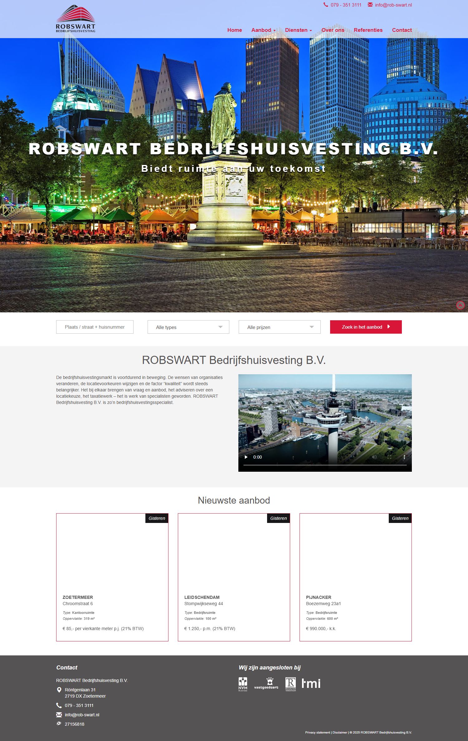 Screenshot of the website of www.rob-swart.nl
