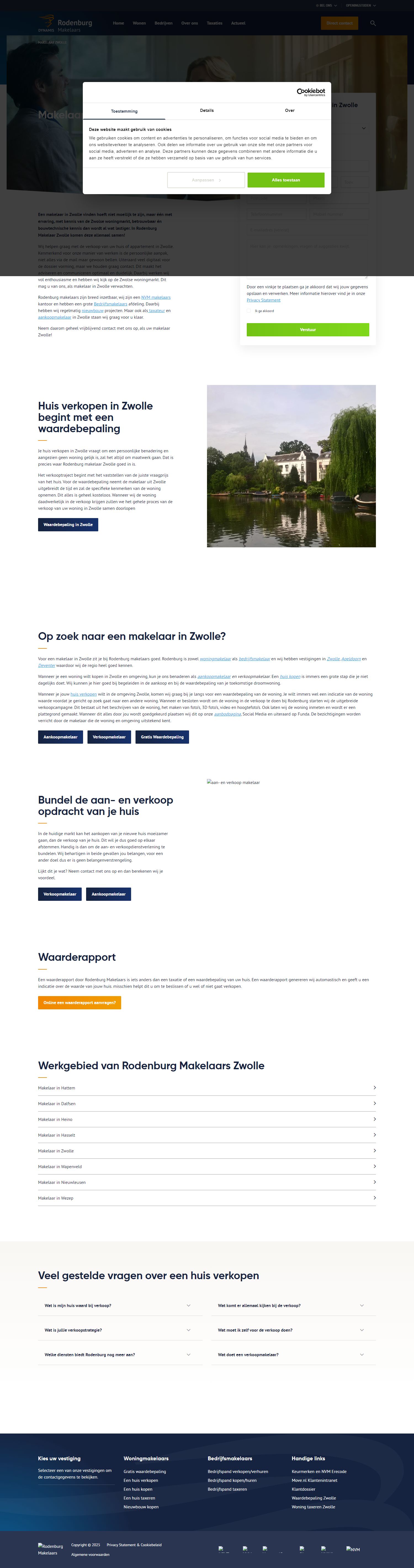 Screenshot van de website van rodenburg.nl