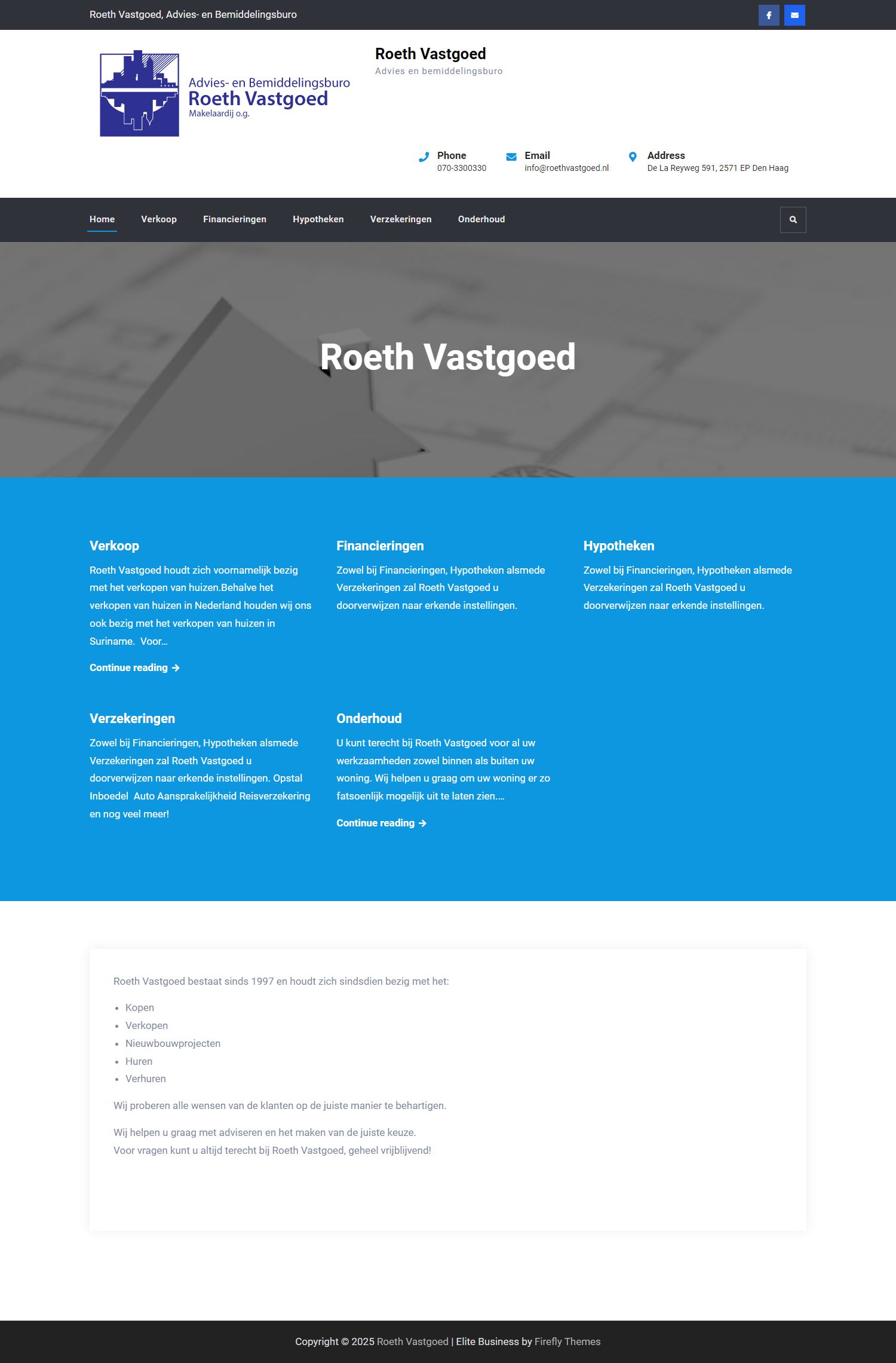 Screenshot van de website van www.roethvastgoed.nl