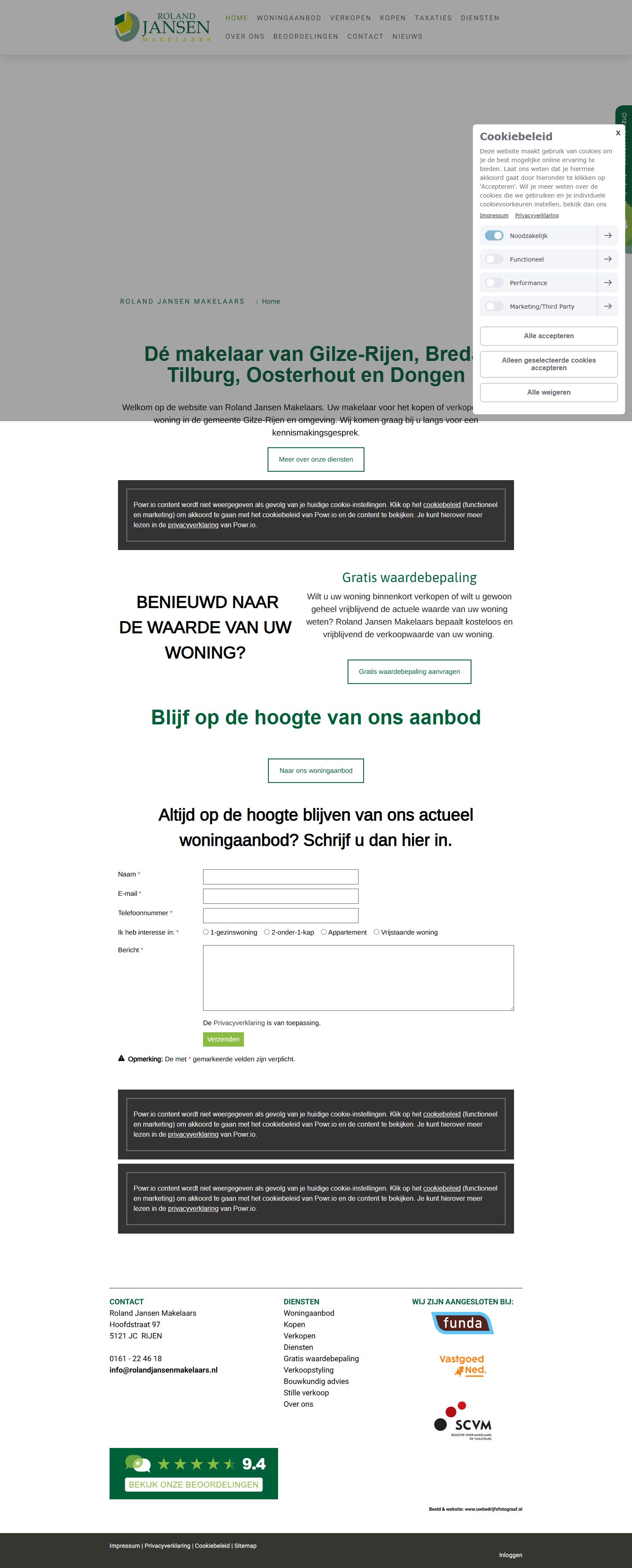 Screenshot of the website of www.rolandjansenmakelaars.nl