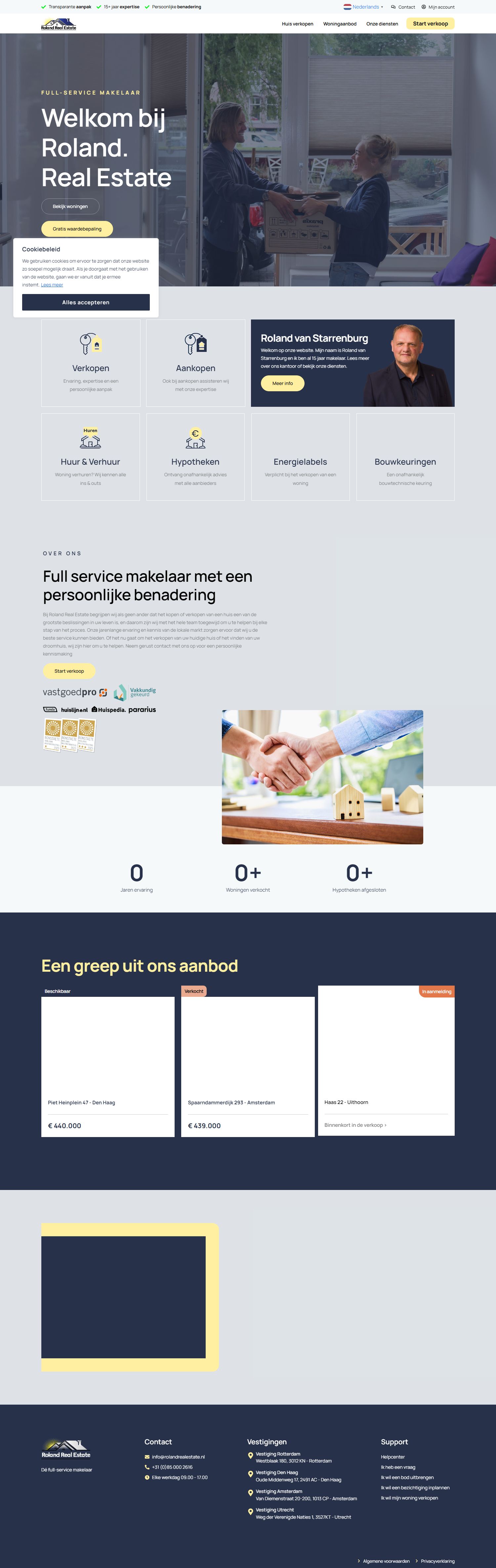 Screenshot van de website van www.rolandrealestate.nl