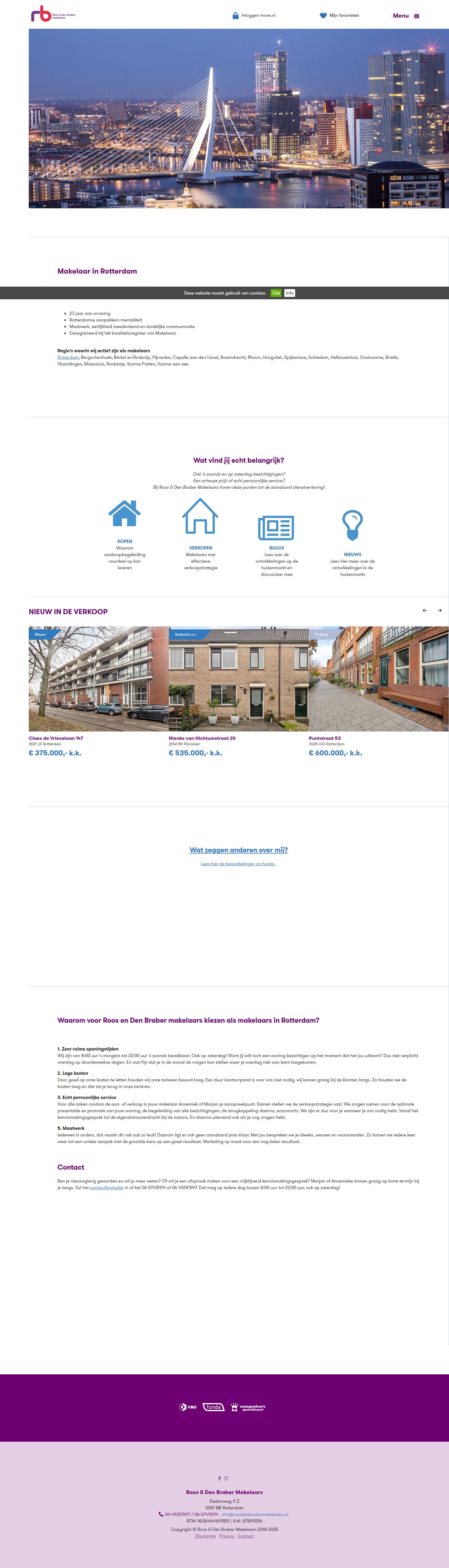 Screenshot van de website van www.roosdenbrabermakelaars.nl