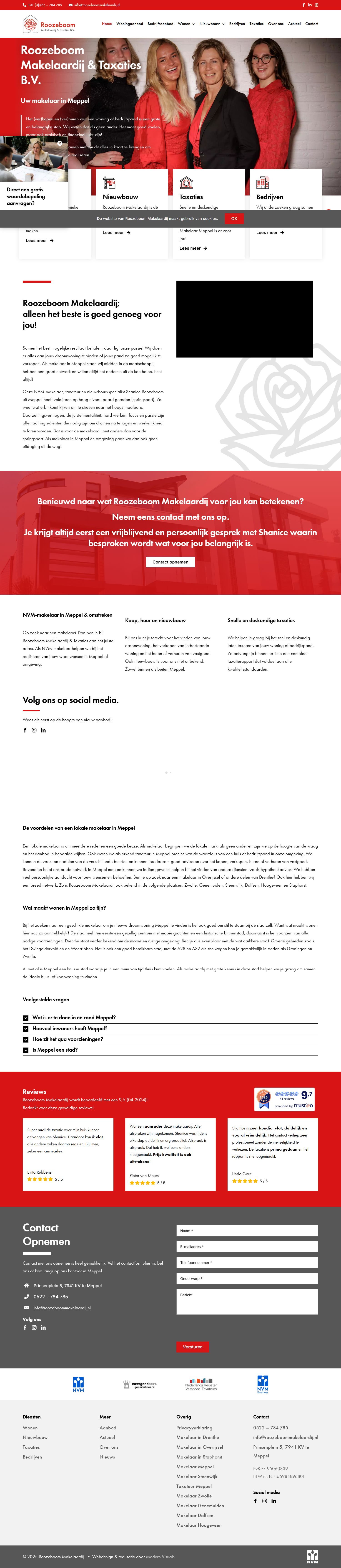 Screenshot van de website van www.roozeboommakelaardij.nl