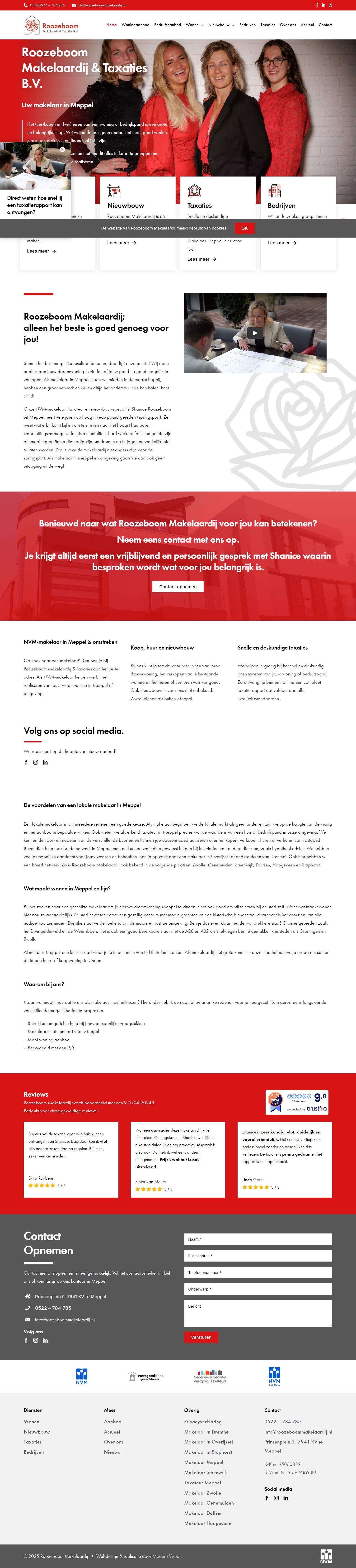 Screenshot van de website van www.roozeboommakelaardij.nl