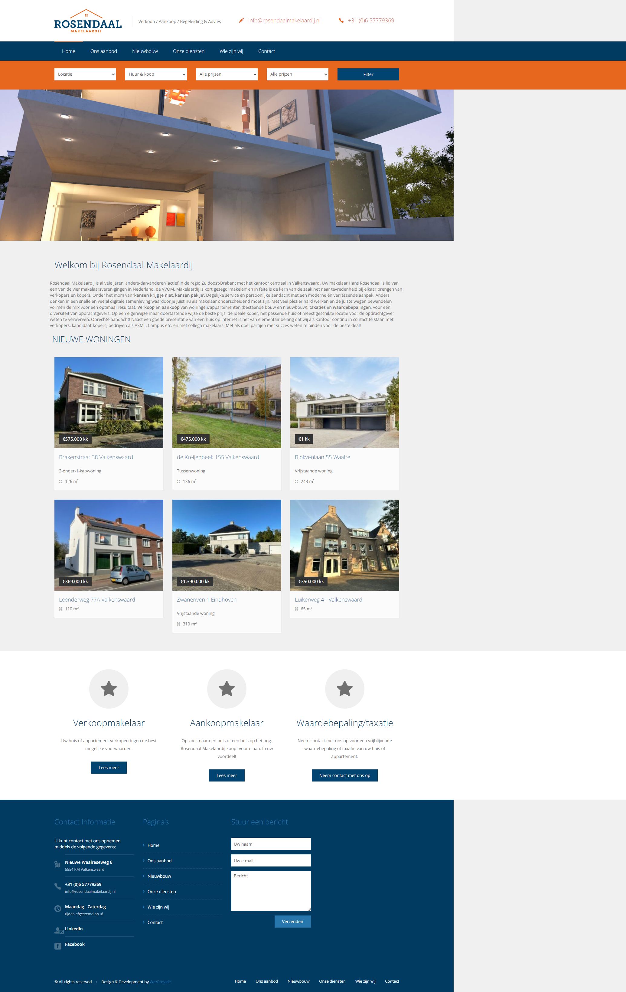 Screenshot van de website van www.rosendaalmakelaardij.nl