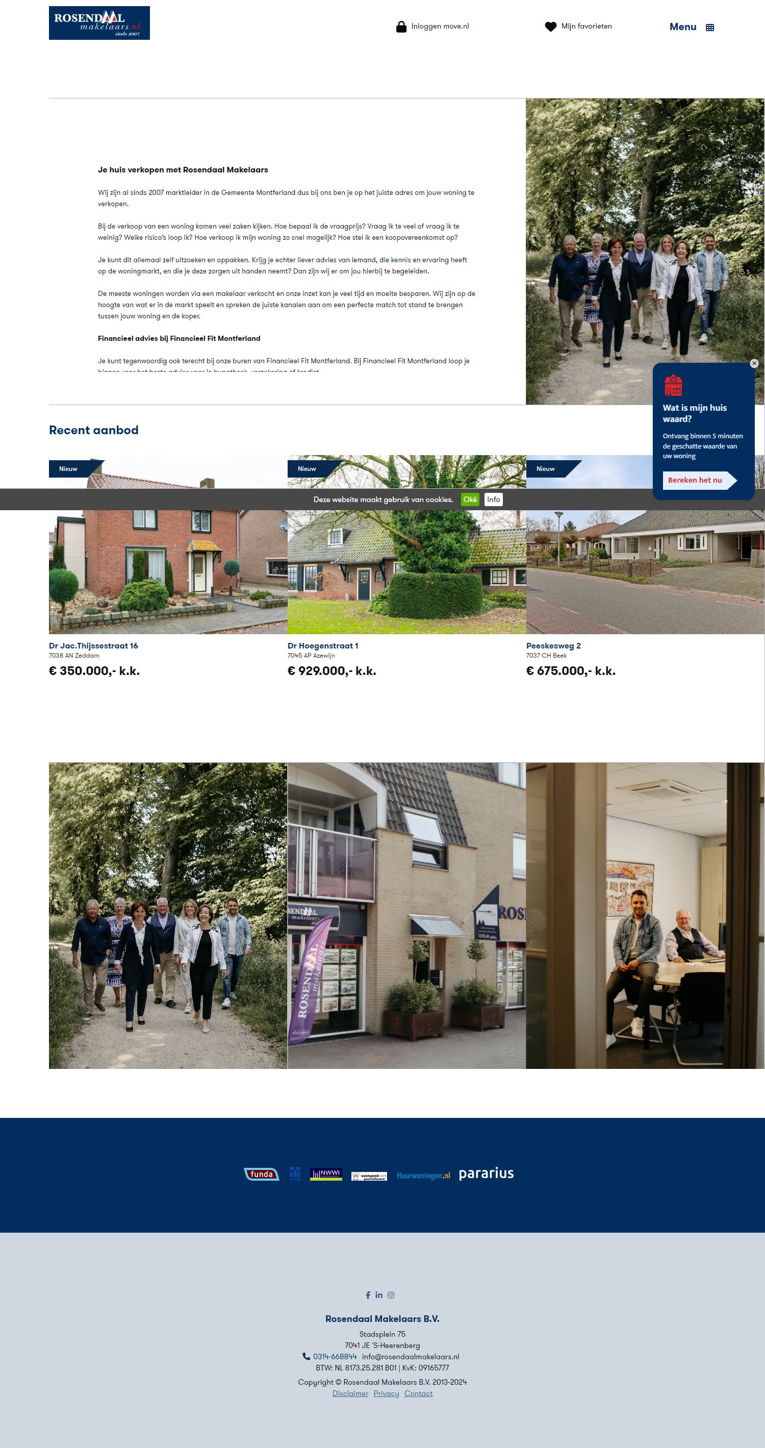 Screenshot van de website van www.rosendaalmakelaars.nl