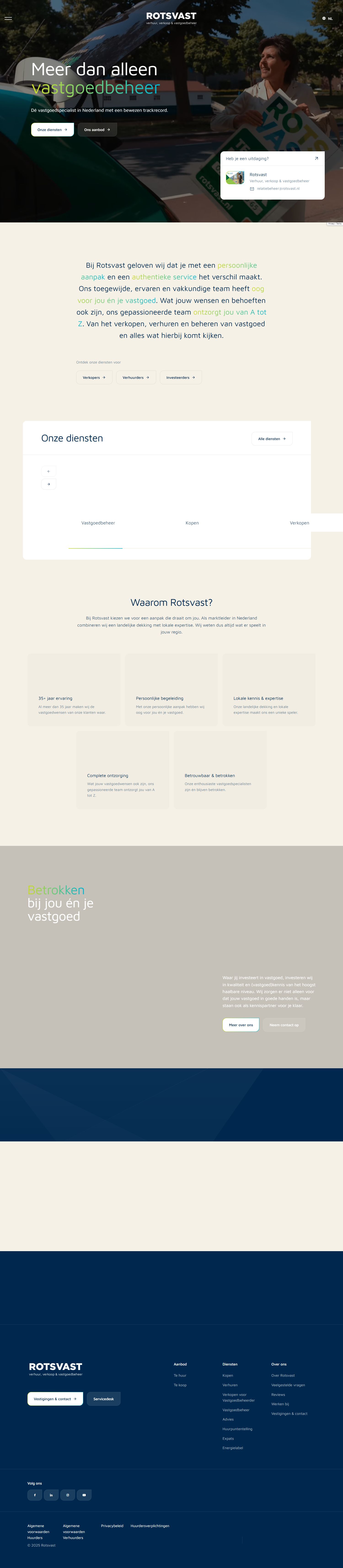 Screenshot of the website of www.rotsvast.nl