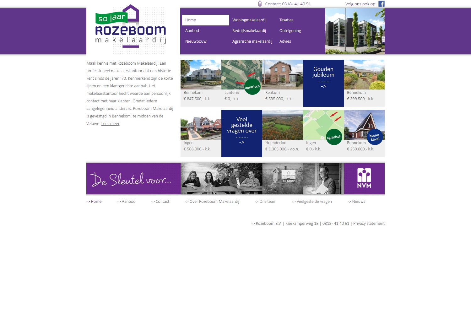 Screenshot van de website van www.rozeboom.nl