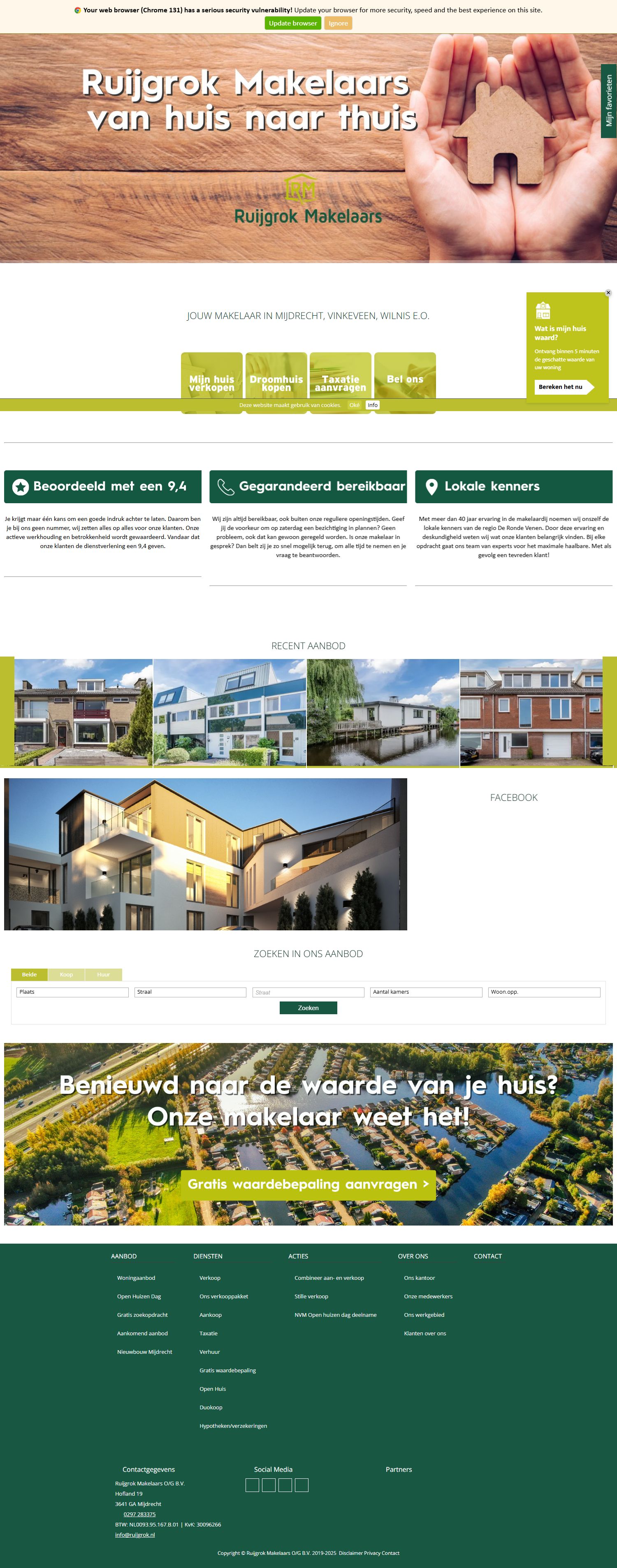Screenshot der Website von www.ruijgrok.nl