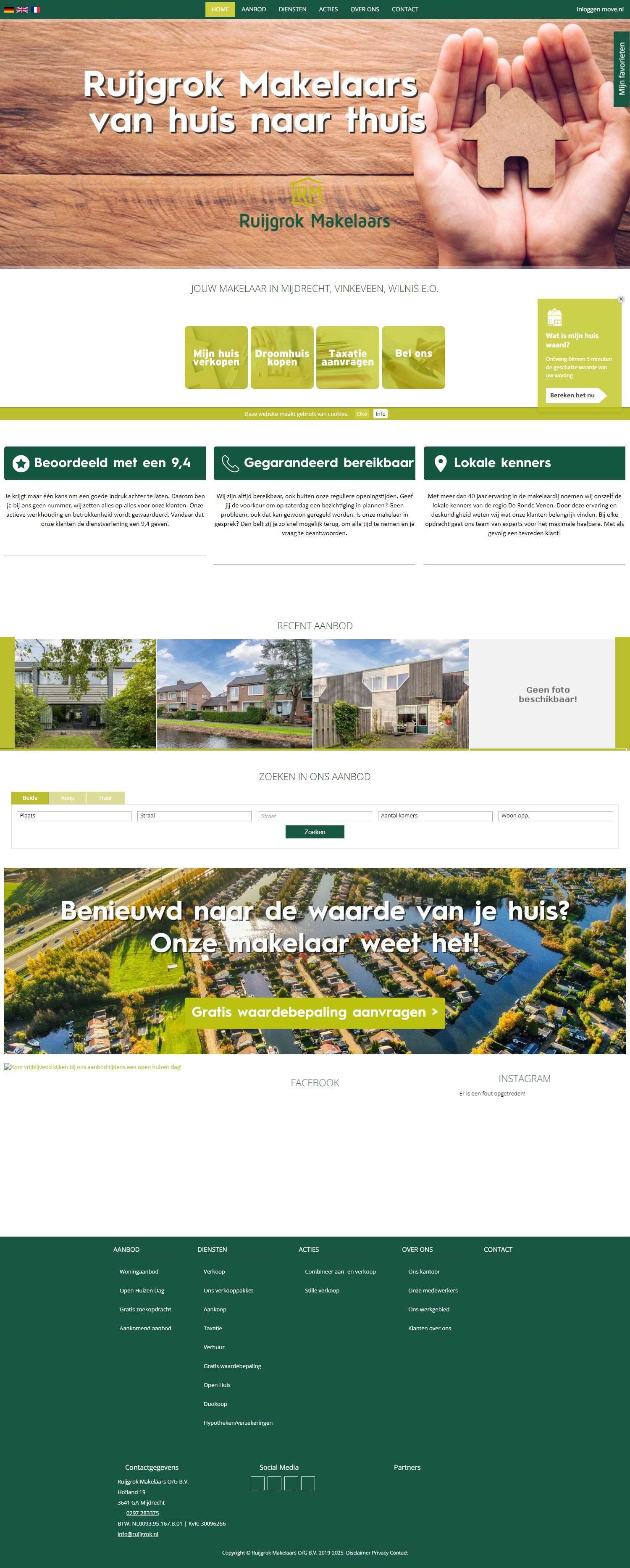 Screenshot van de website van www.ruijgrok.nl