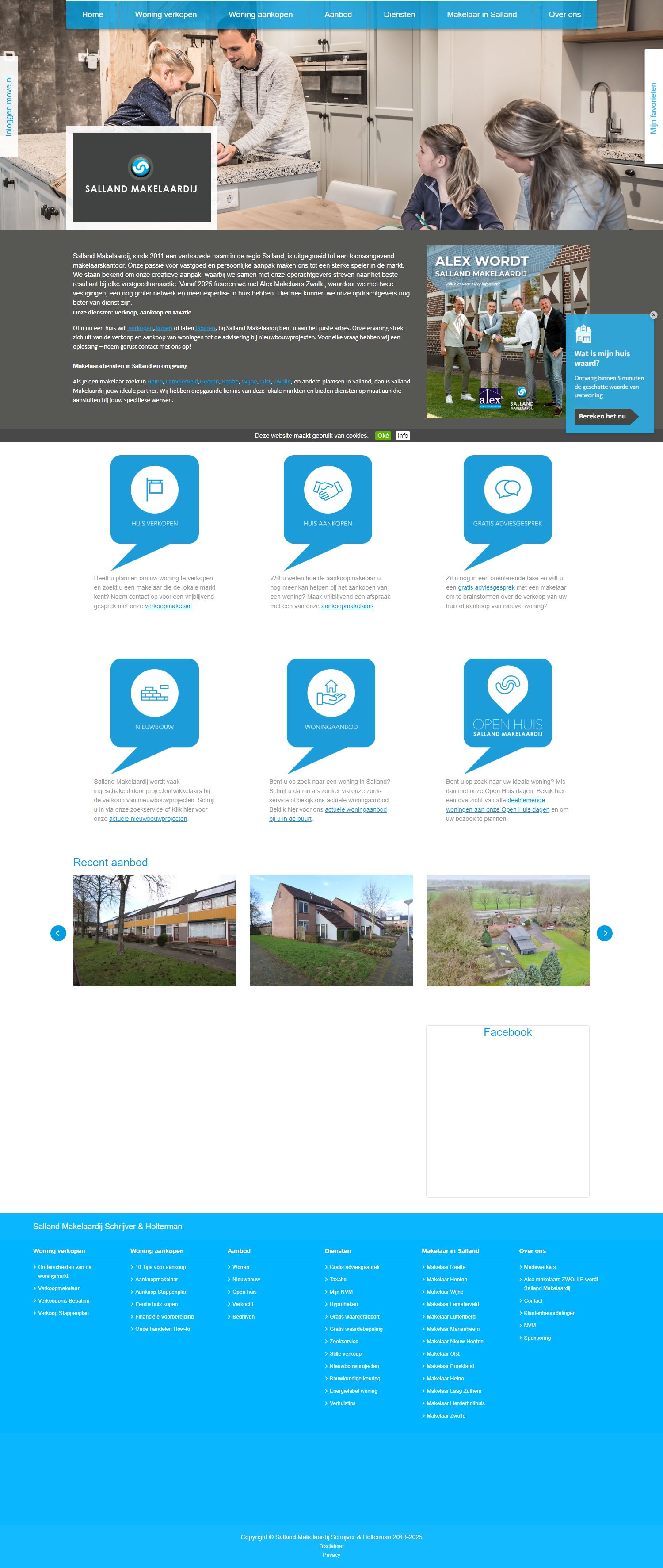 Screenshot van de website van www.sallandmakelaardij.com
