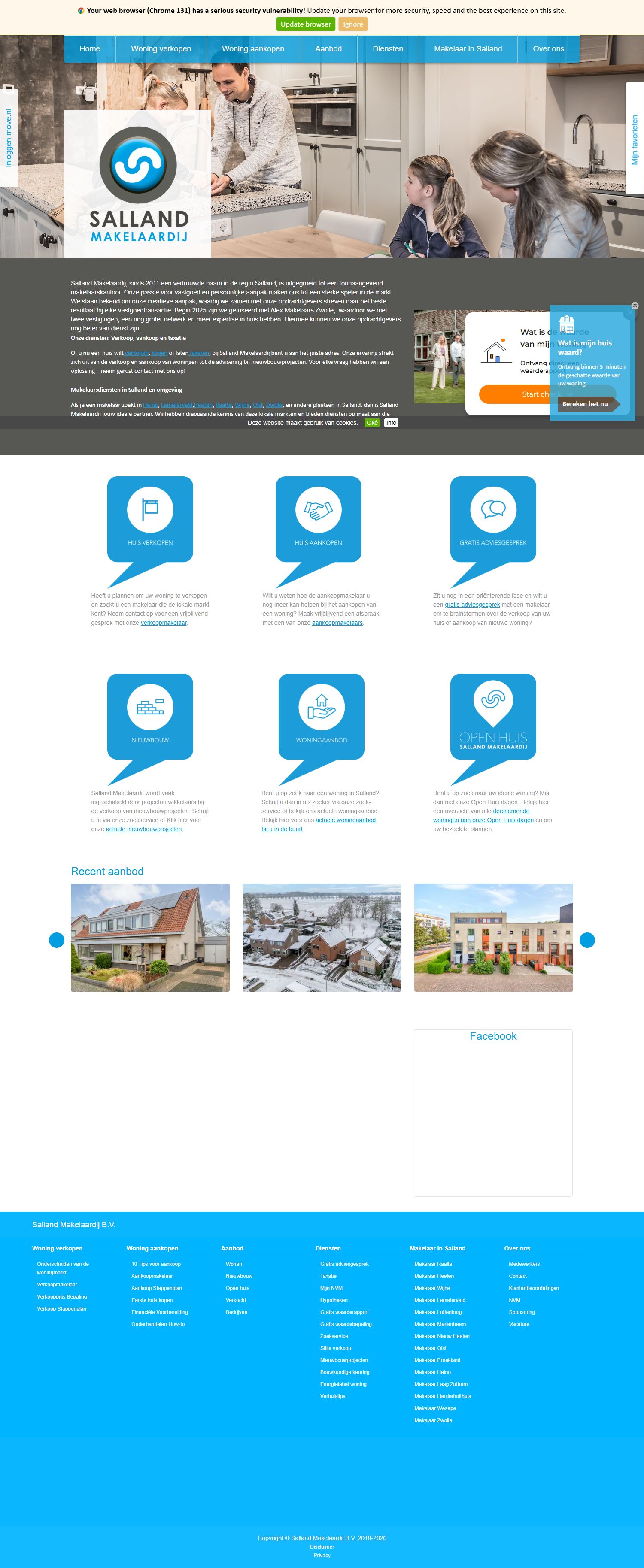 Screenshot van de website van www.sallandmakelaardij.com