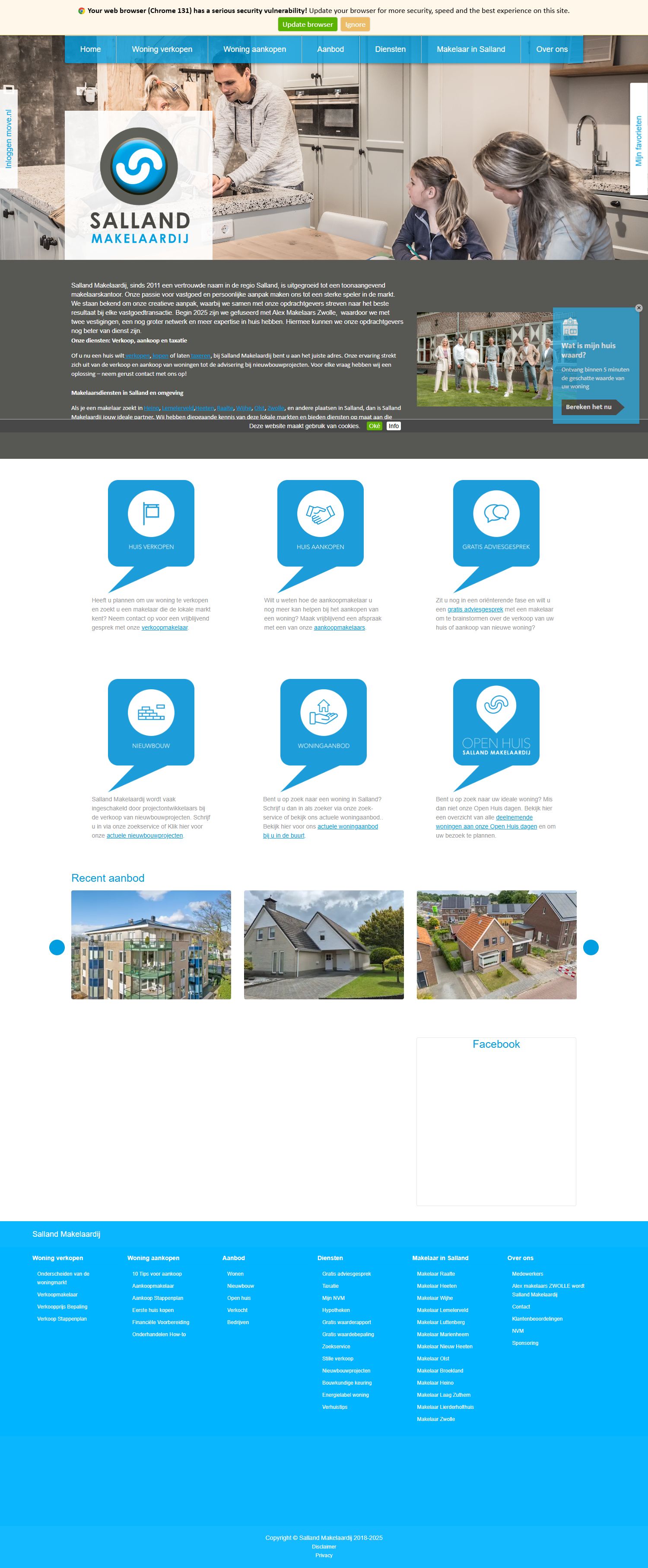 Screenshot der Website von www.sallandmakelaardij.com