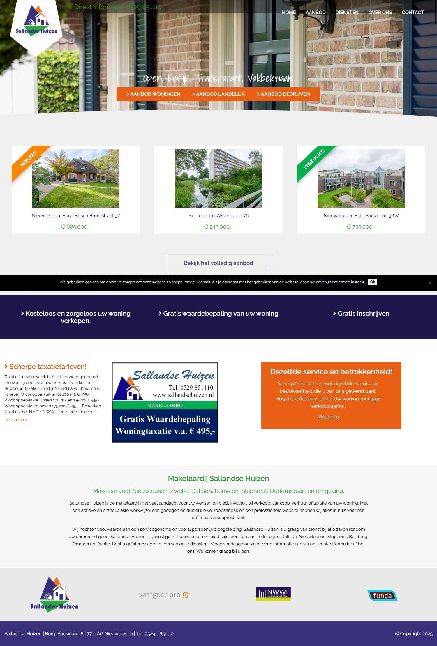 Screenshot van de website van www.sallandsehuizen.nl