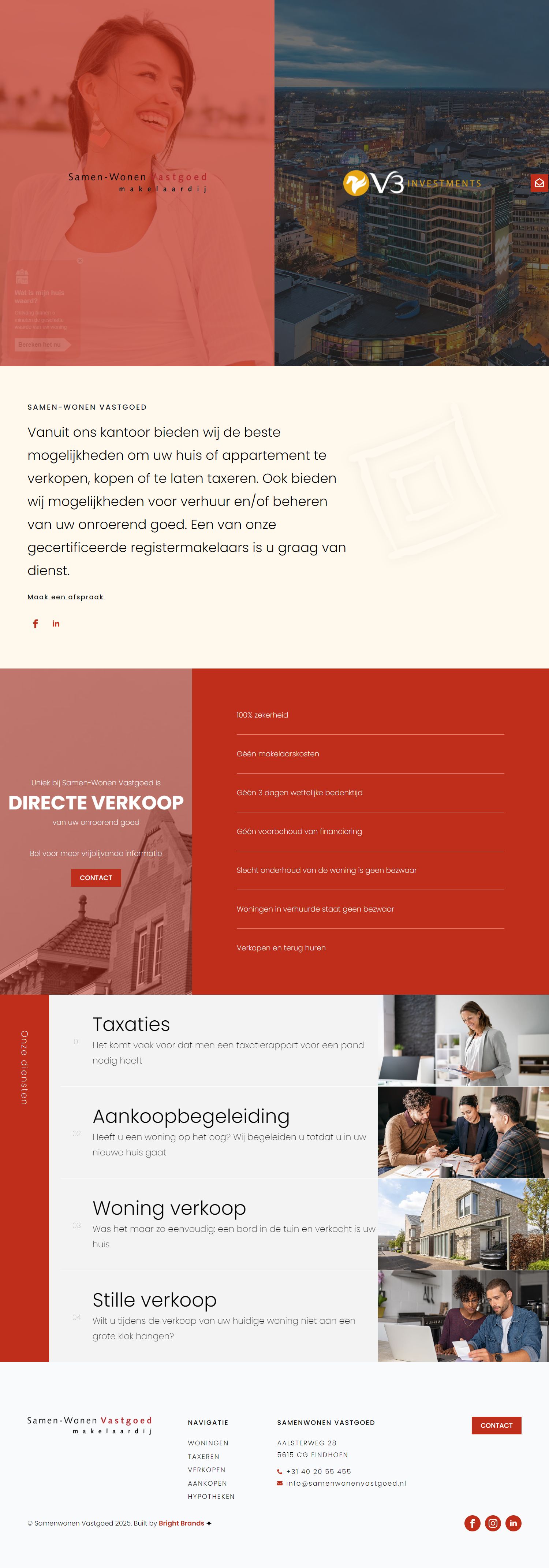 Screenshot van de website van www.samenwonenvastgoed.nl