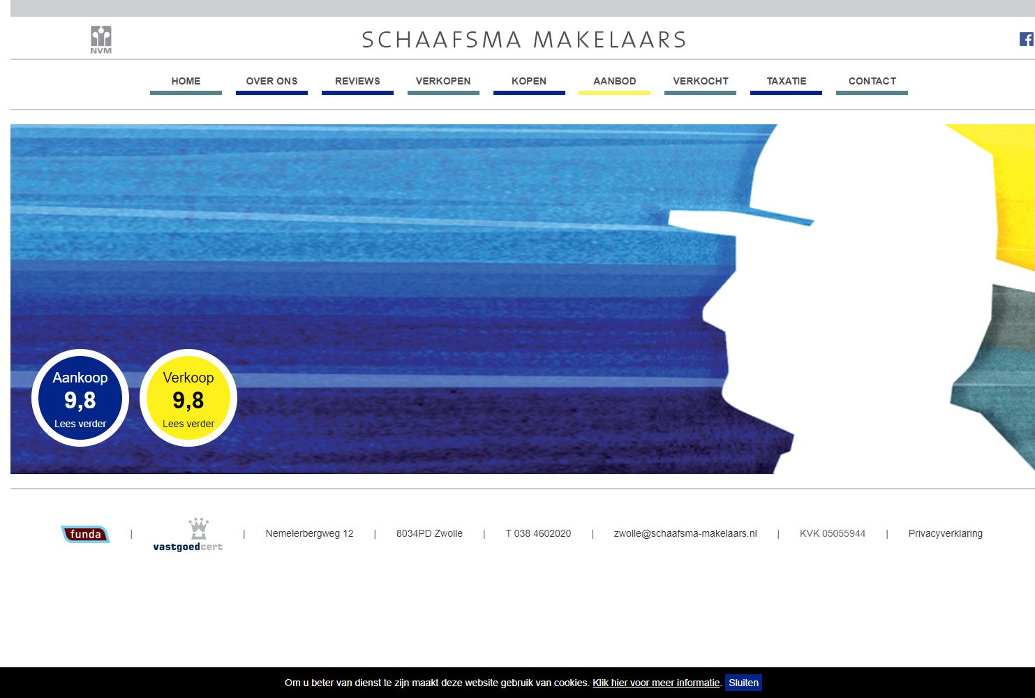 Screenshot van de website van www.schaafsma-makelaars.nl