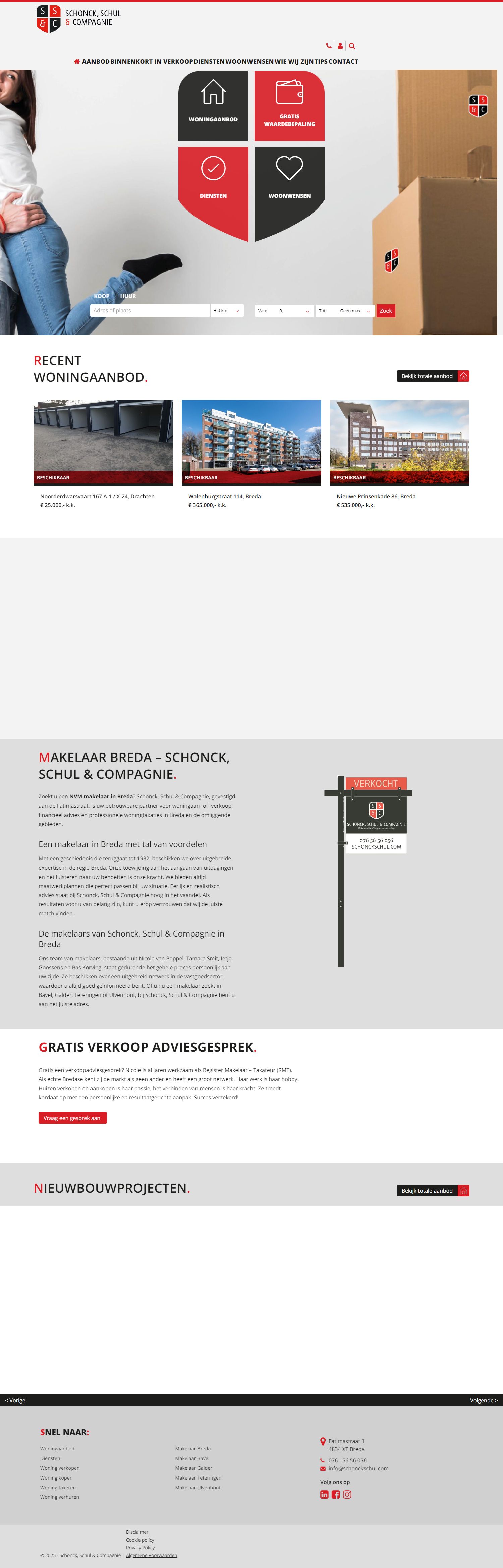 Screenshot van de website van www.schonckschul.com