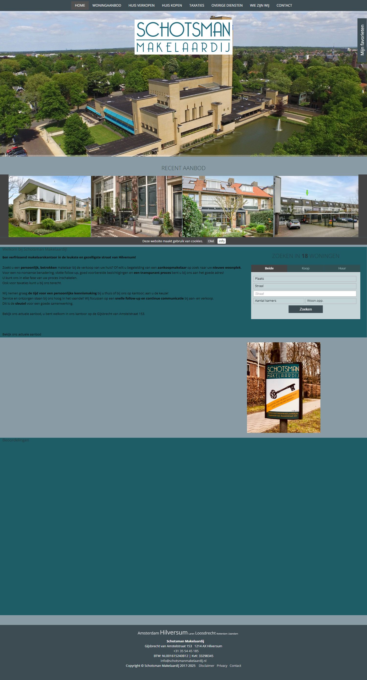 Screenshot van de website van www.schotsmanmakelaardij.nl