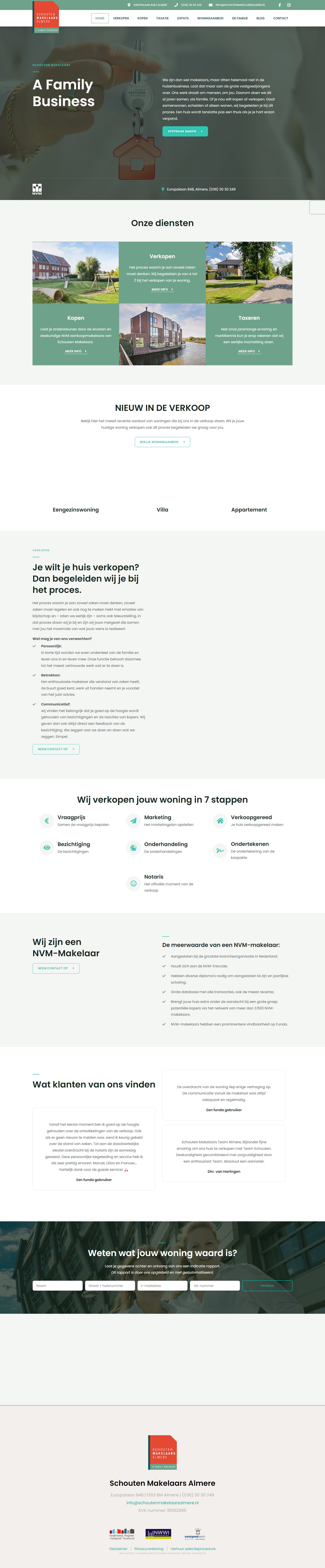 Screenshot van de website van www.schoutenmakelaarsalmere.nl