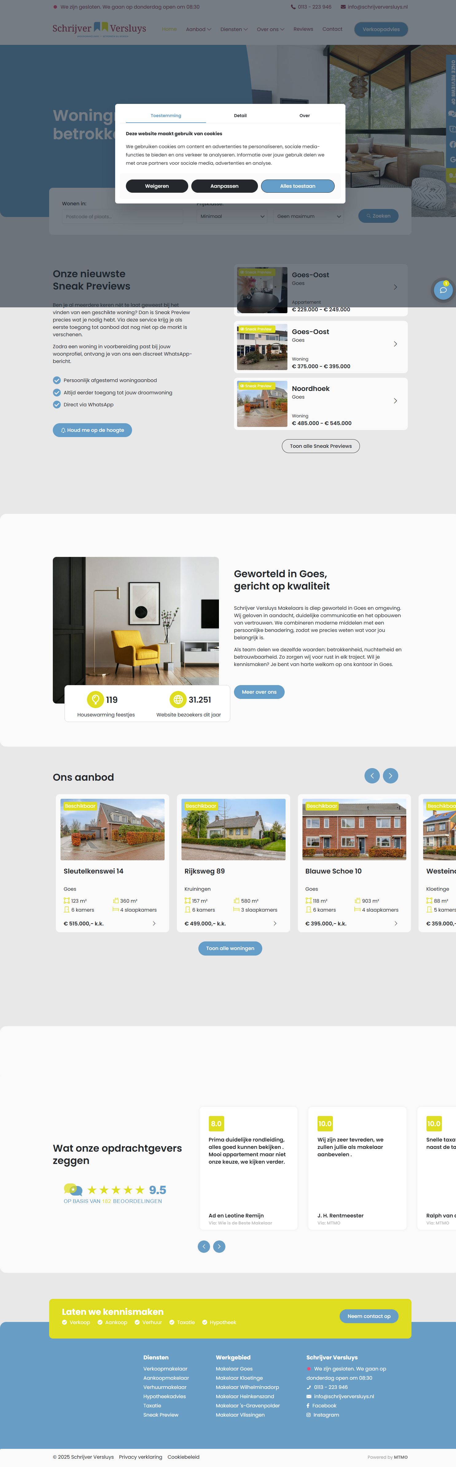 Capture d'écran du site web de www.schrijverversluys.nl