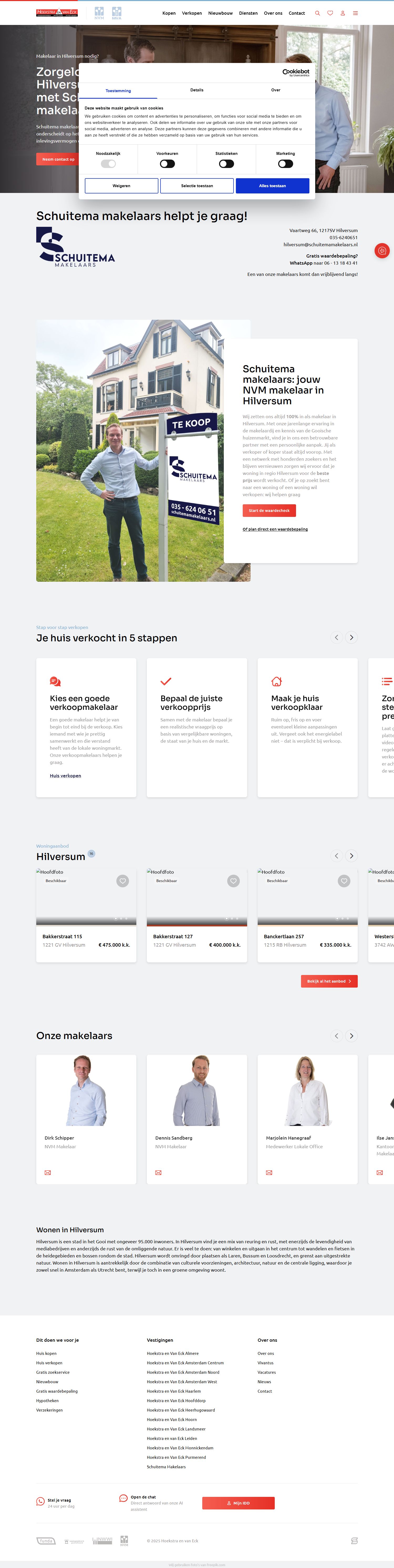 Screenshot van de website van www.schuitemamakelaars.nl
