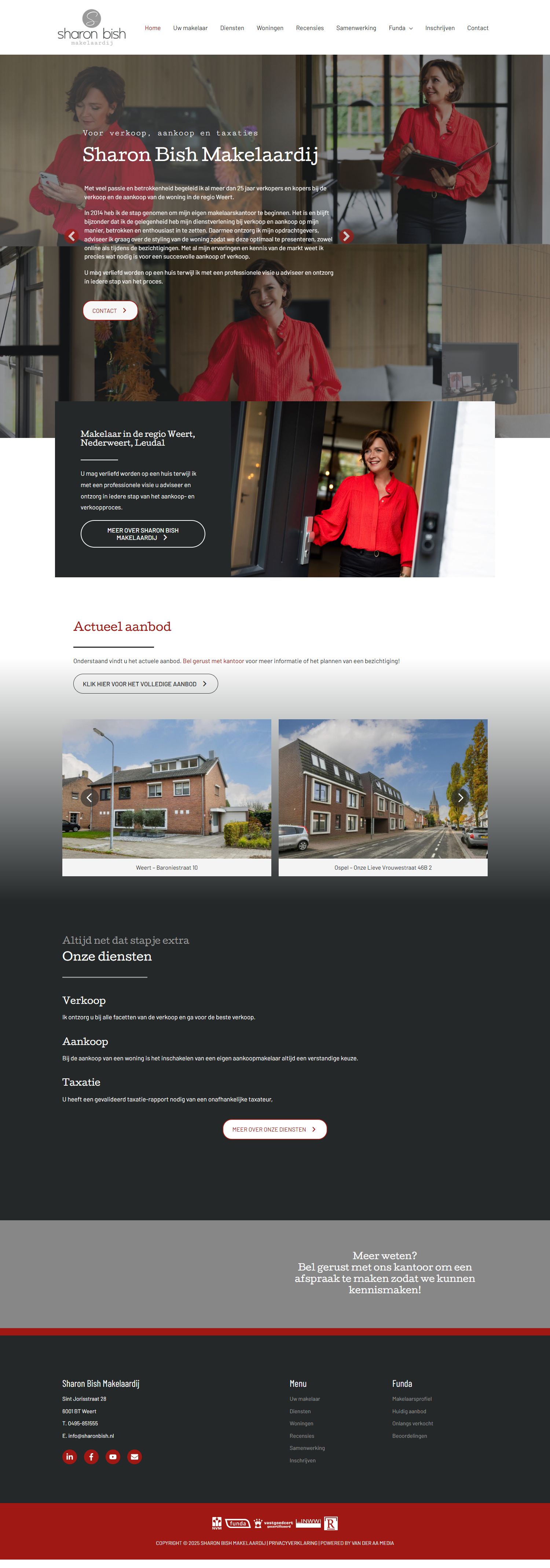 Screenshot van de website van www.sharonbish.nl