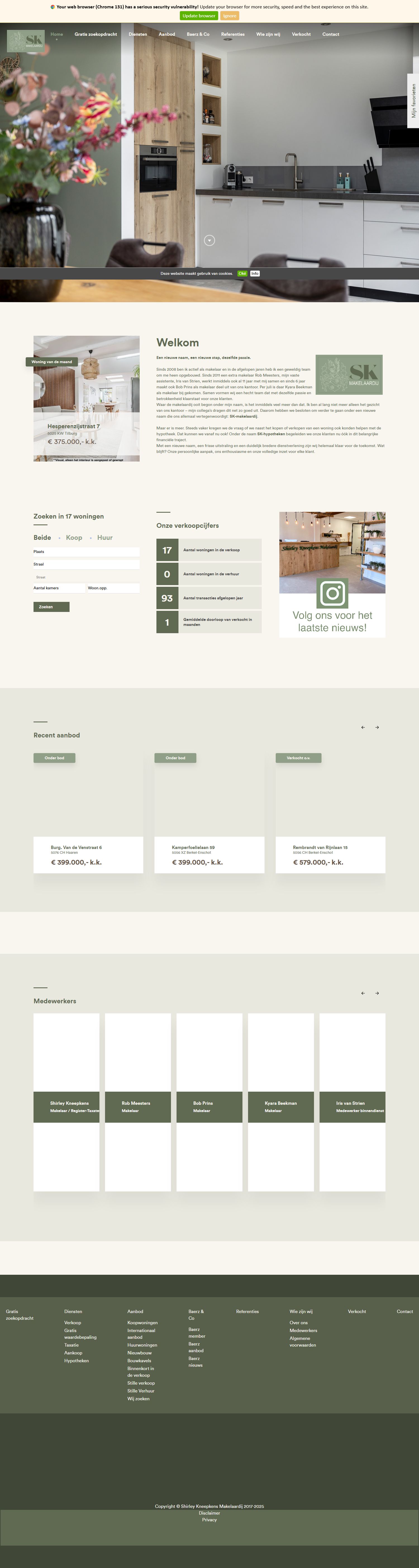 Screenshot of the website of www.shirleykneepkens.nl