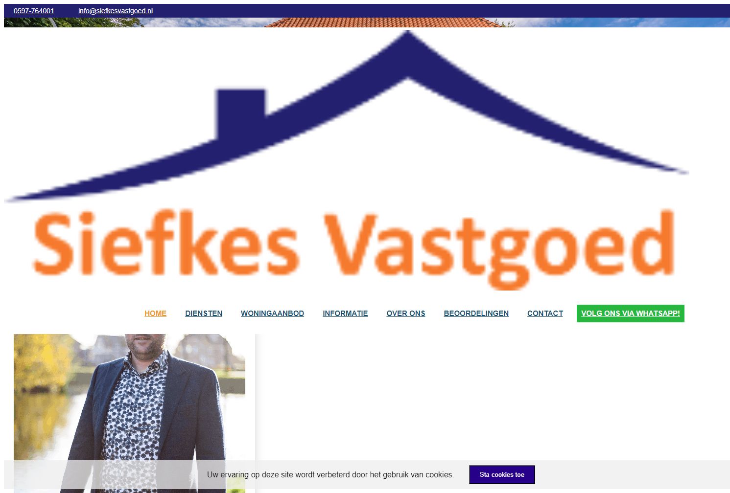 Screenshot van de website van www.siefkesvastgoed.nl