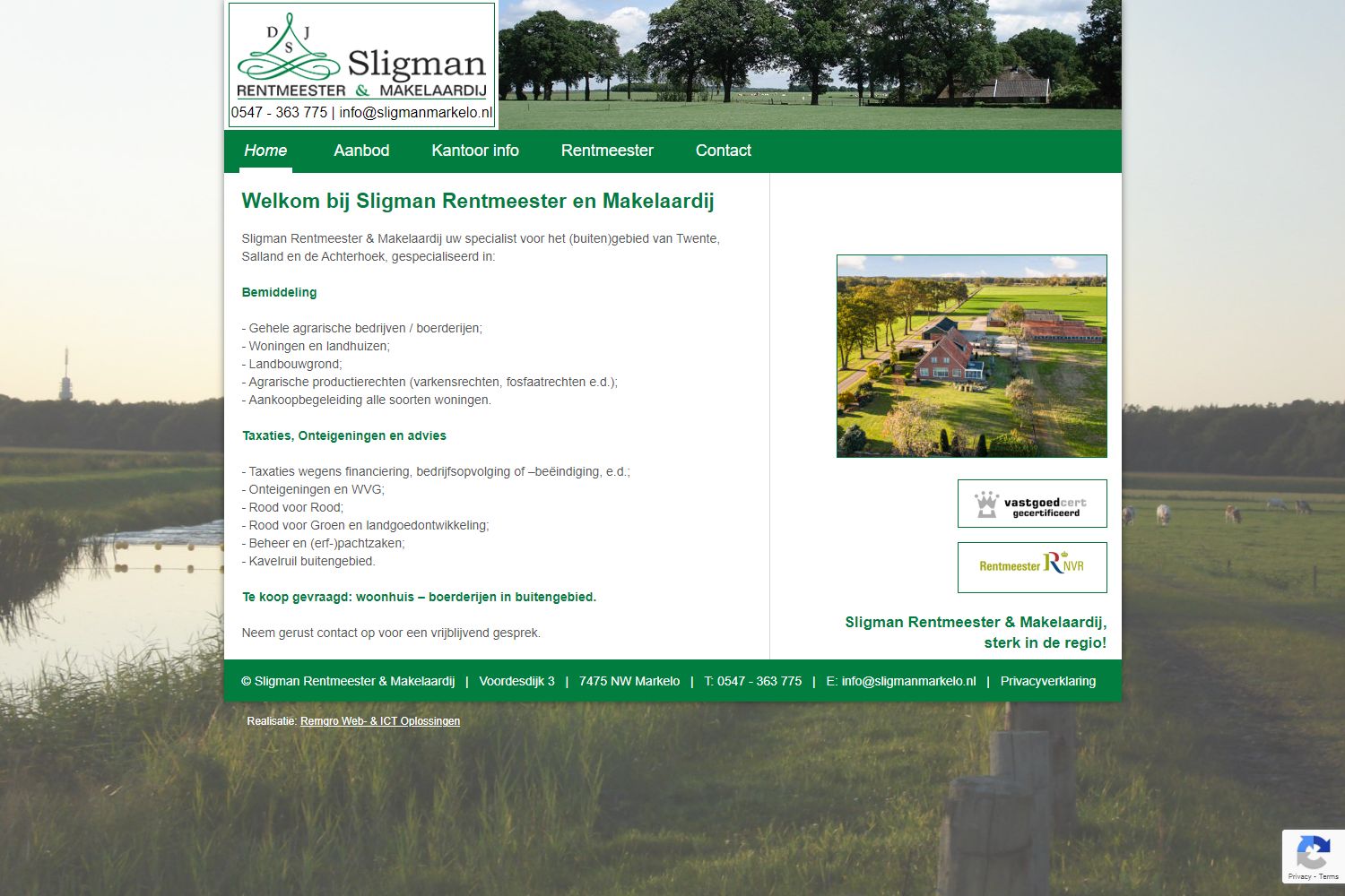 Screenshot van de website van www.sligmanmarkelo.nl