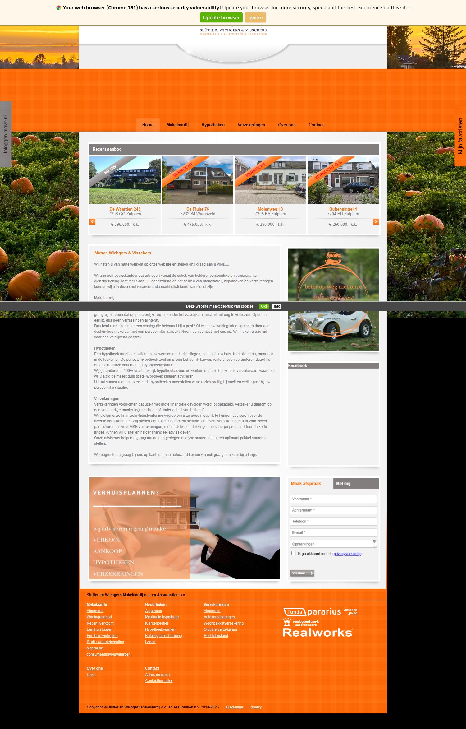 Capture d'écran du site web de www.s-w-v.nl