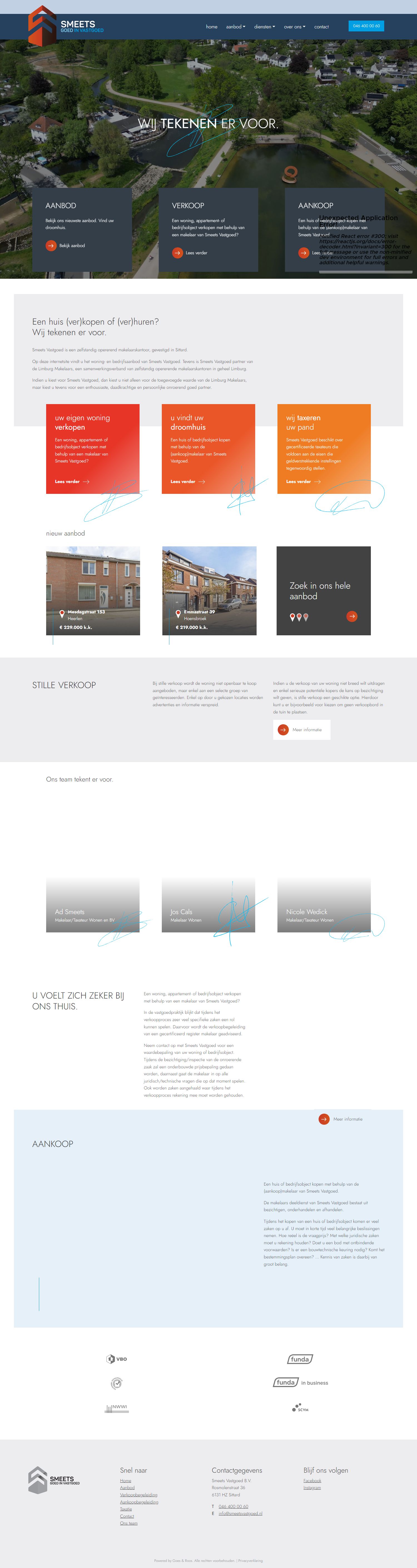 Screenshot van de website van www.smeetsvastgoed.nl