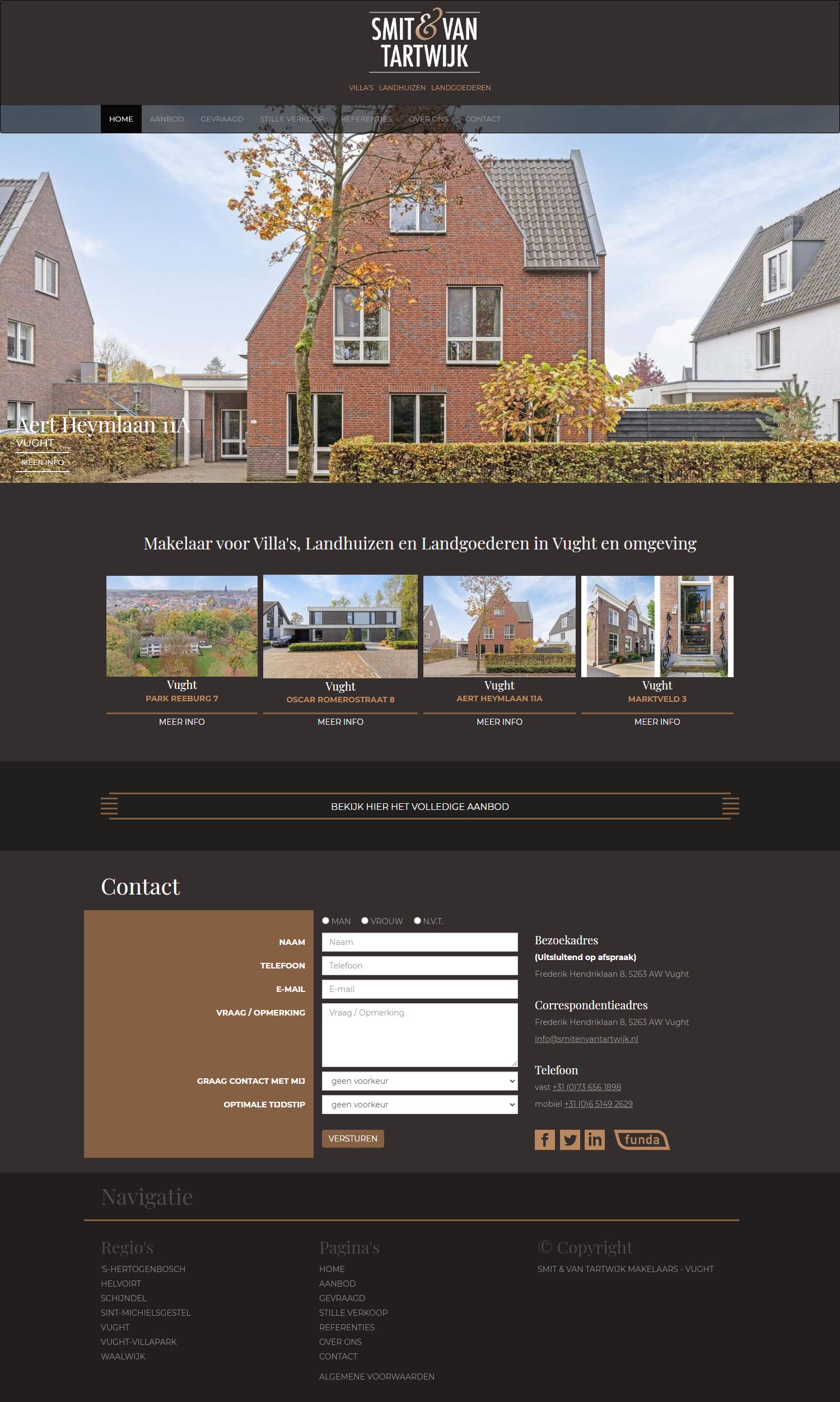 Screenshot van de website van www.smitenvantartwijkmakelaars.nl